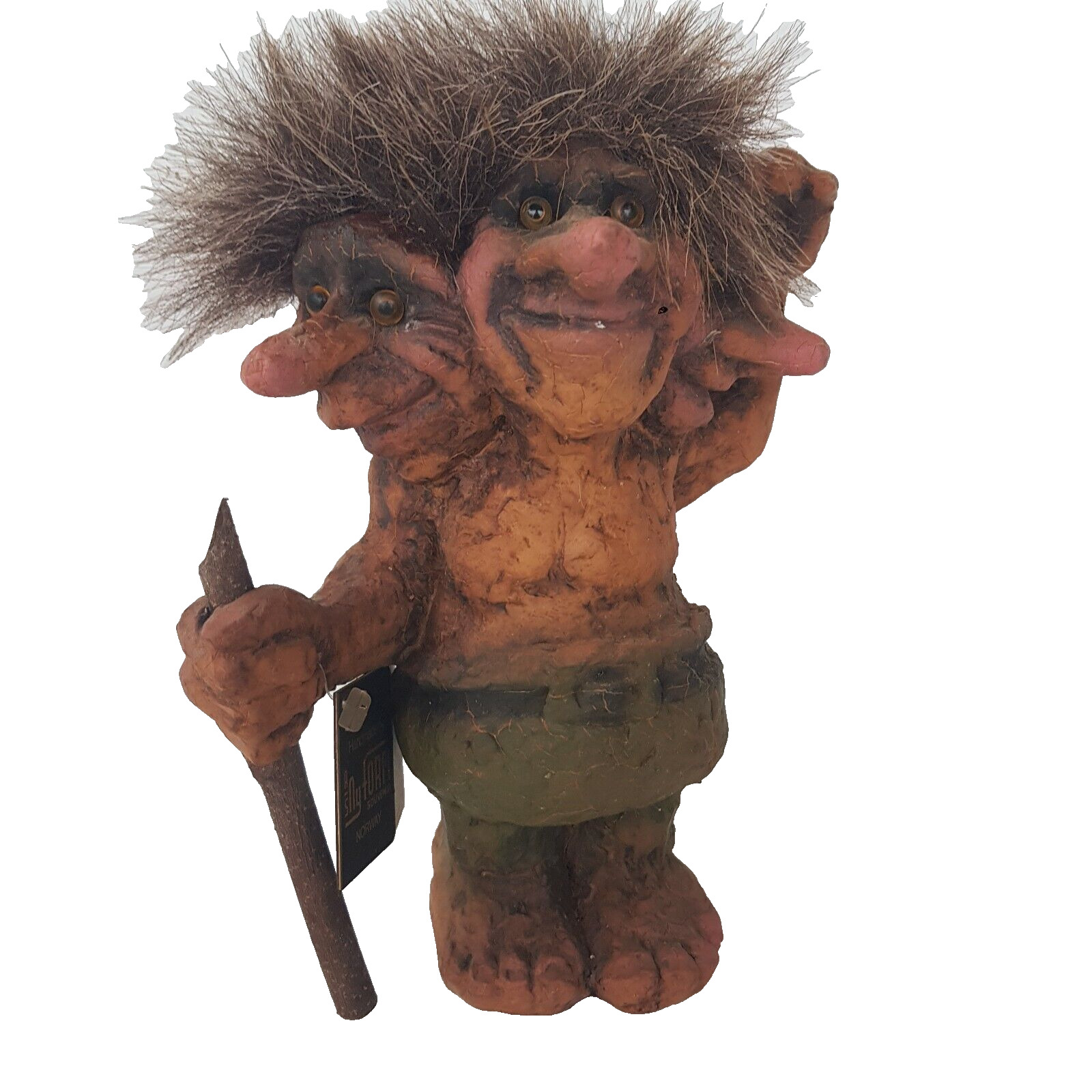 Vintage Ny Form Troll Doll #150 Norway Torgerson Figure w/Stick and Tag EUC