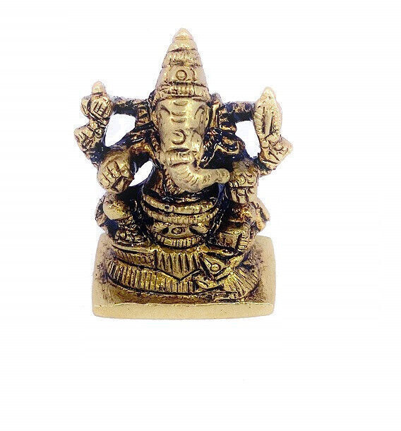 Traditional Brass Lord Ganesha Showpiece For Car Dashboard & Home Decoration