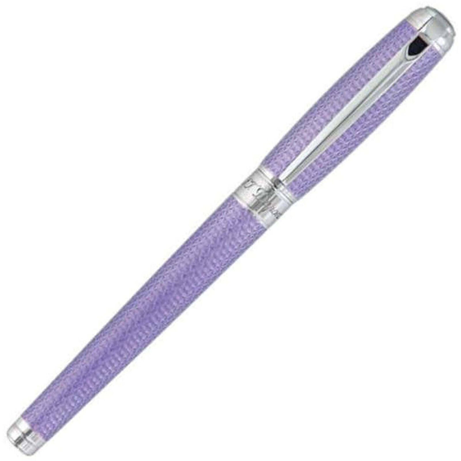 S.T. Dupont Fountain Pen Line D Firehead Guilloche Lilac and Silver DP410000L