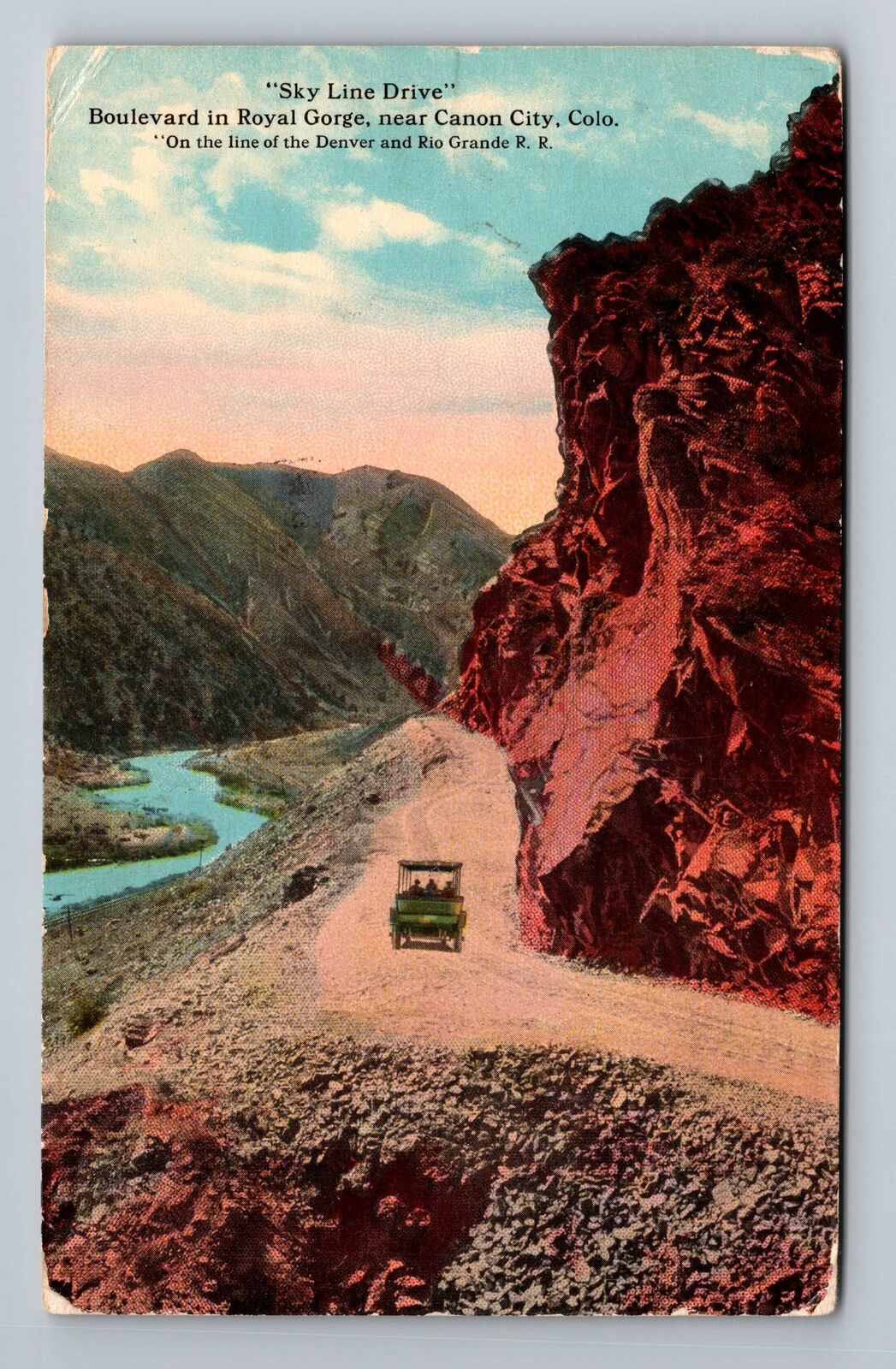 Canon City CO-Colorado, Sky Line Drive, Scenic View, c1919 Vintage Postcard