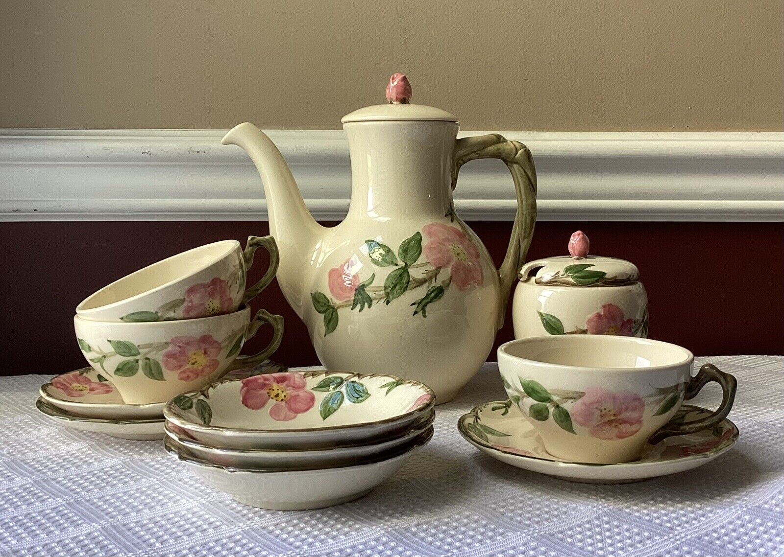 Vintage 13-piece Franciscan Ware Tea & Dessert Service For 3, Made In USA