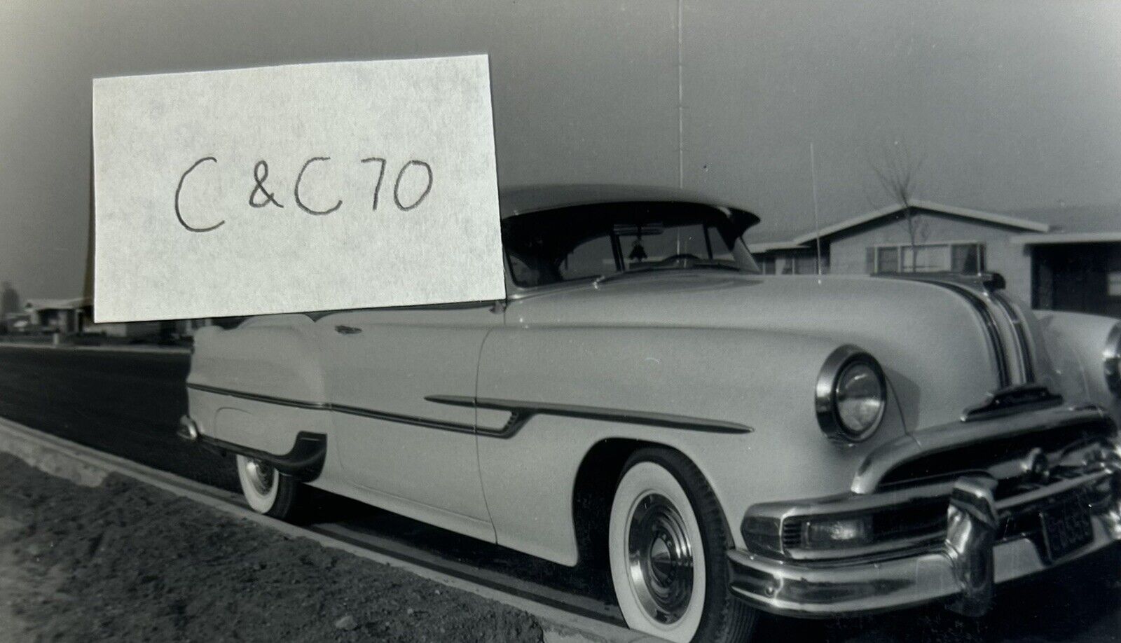 1953 Pontiac Original Black & White Photo, Vintage Car Image, GM Automobilia