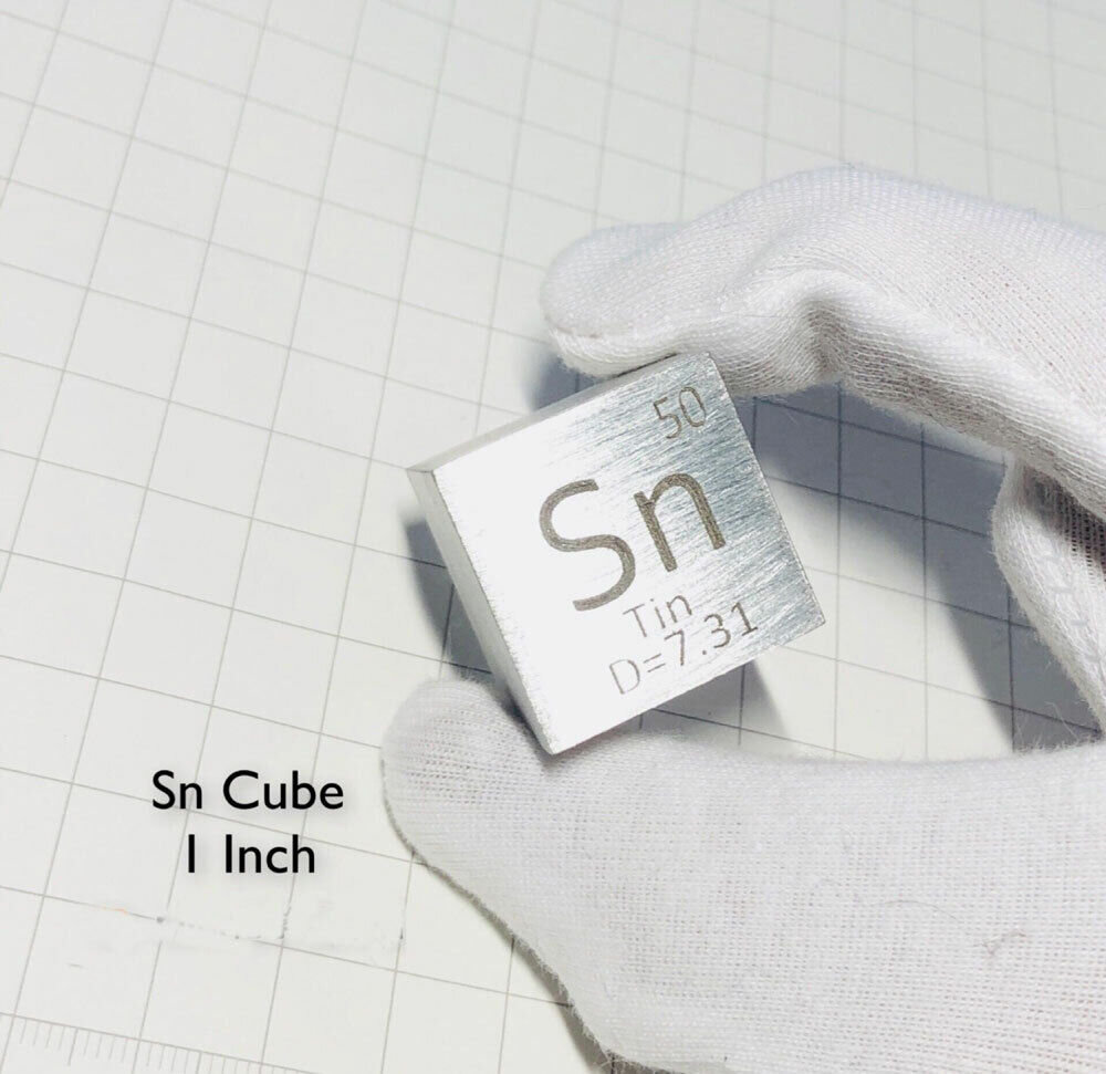 1pcs 1 inch 25.4mm 99.95% Tin Metal Cube 1in Sn Pure for Element Collection 120g