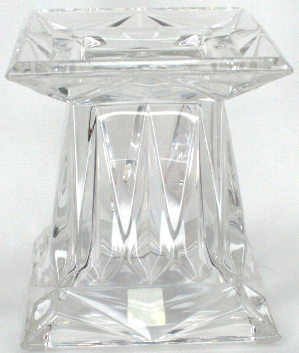 PartyLite Quad Prism Small Pedestal Clear Candle Holder With Box Retired