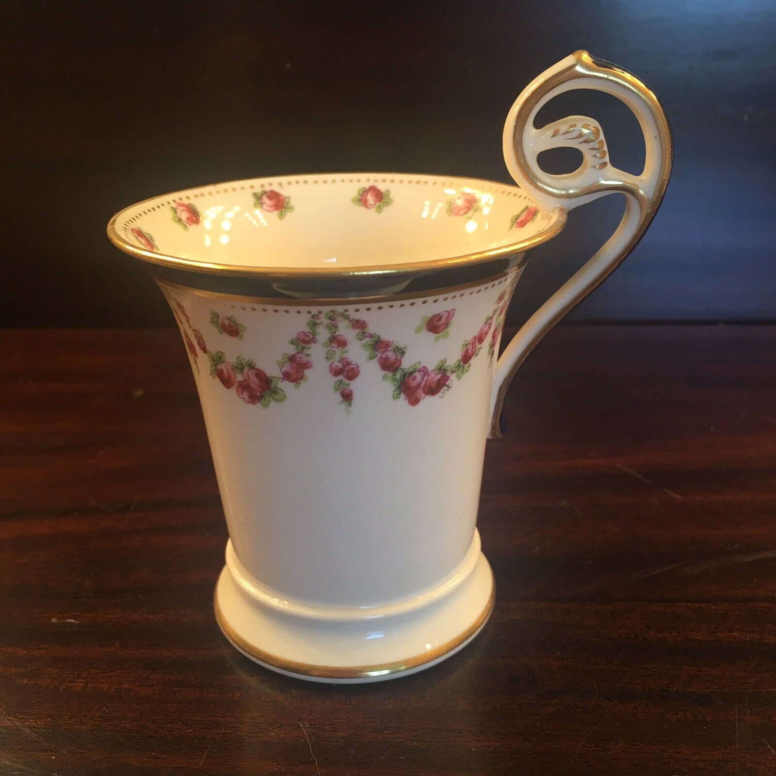 Antique Davis Collamore Minton Sons Rose Motif Cup 5th Ave and 30th St.