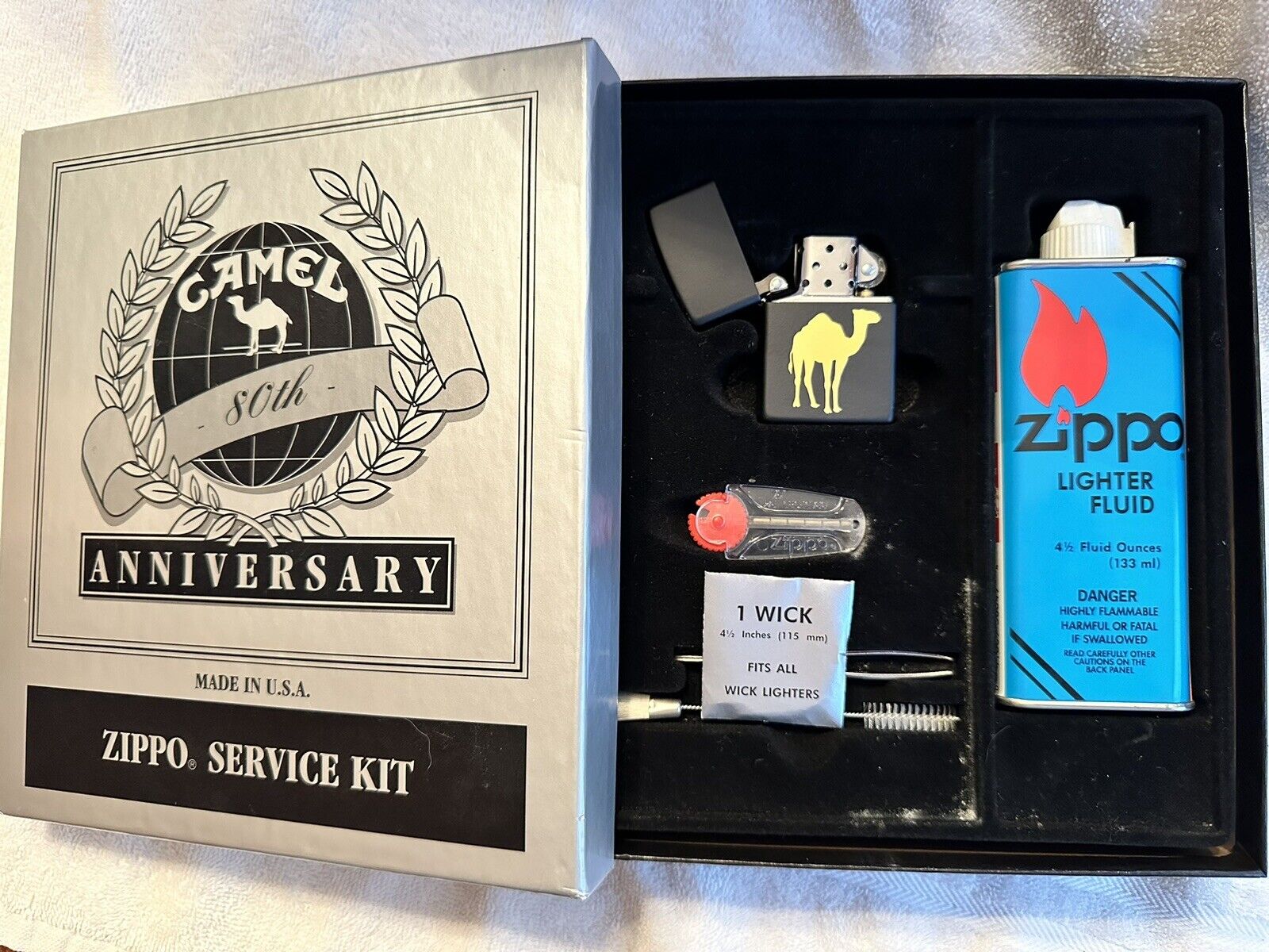 Camel 80th Anniversary Zippo Service Kit With Zippo **FUEL NOT INCLUDED