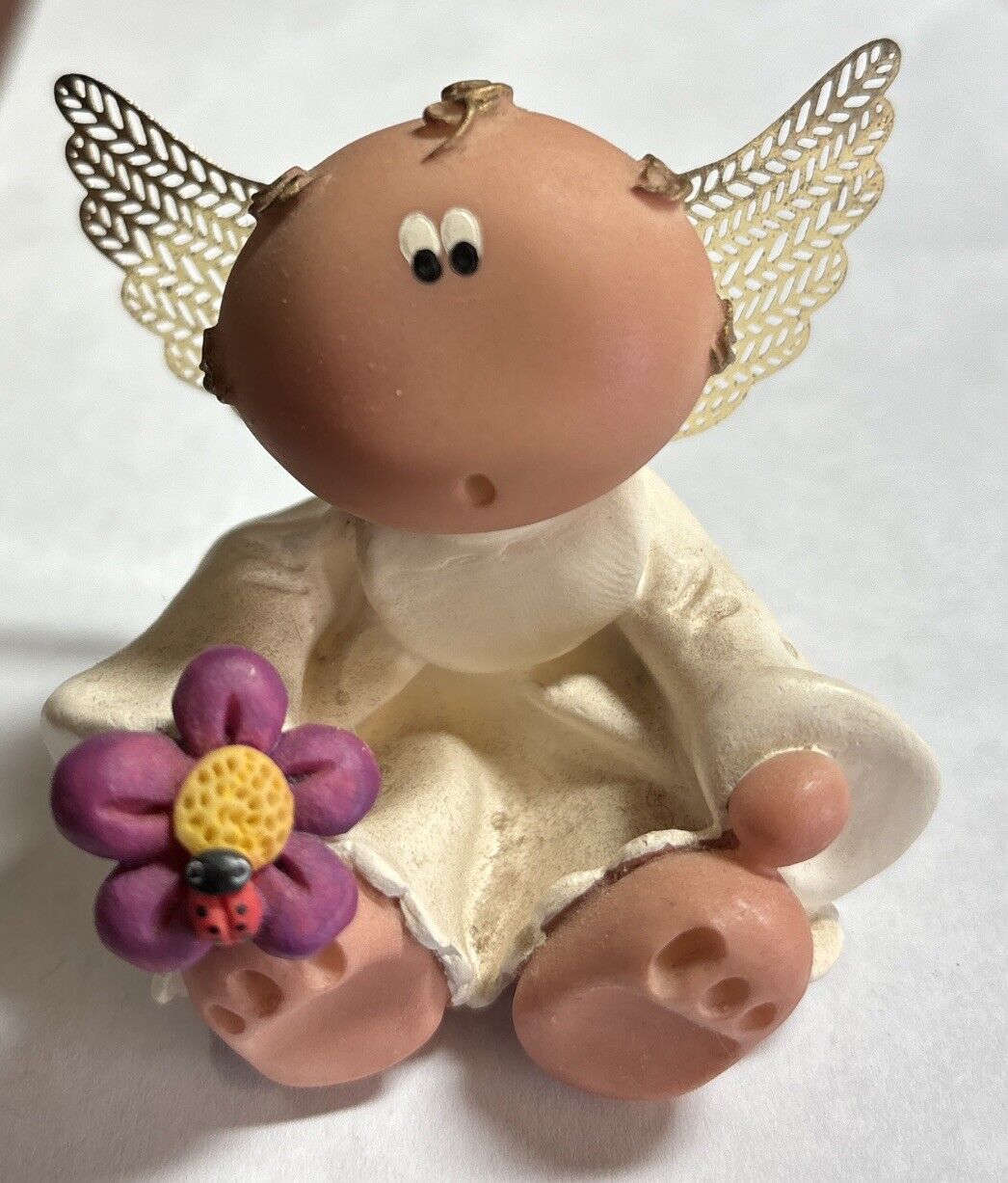 Vintage Kirk 2001 Guardian Angel Cheeks with Purple Flower W/lady Bug