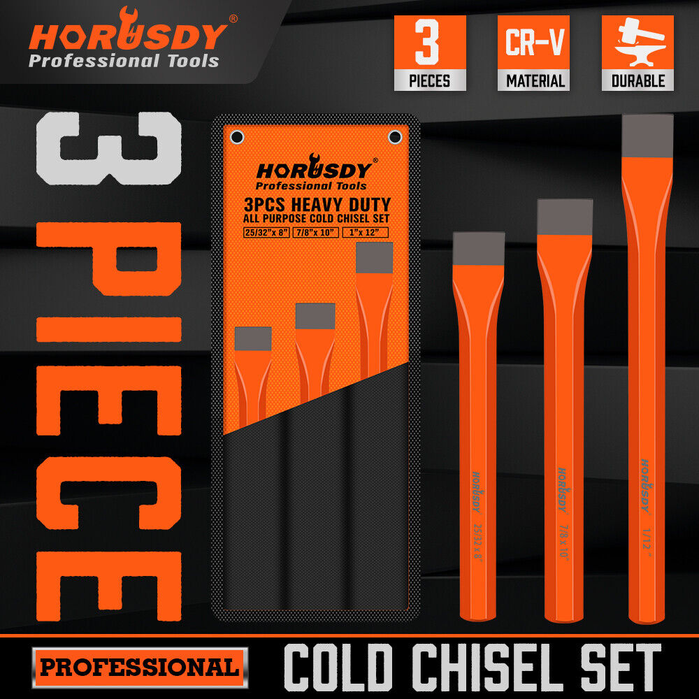 3-Pcs Heavy Duty Cold Chisels Set 12\