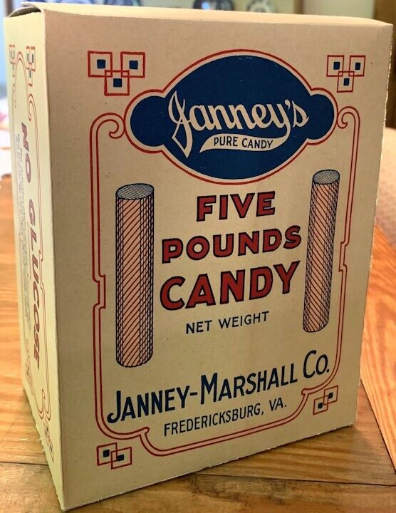 Candy Box Antique Original 1910's Vintage Janney-Marshall Fredericksburg VA