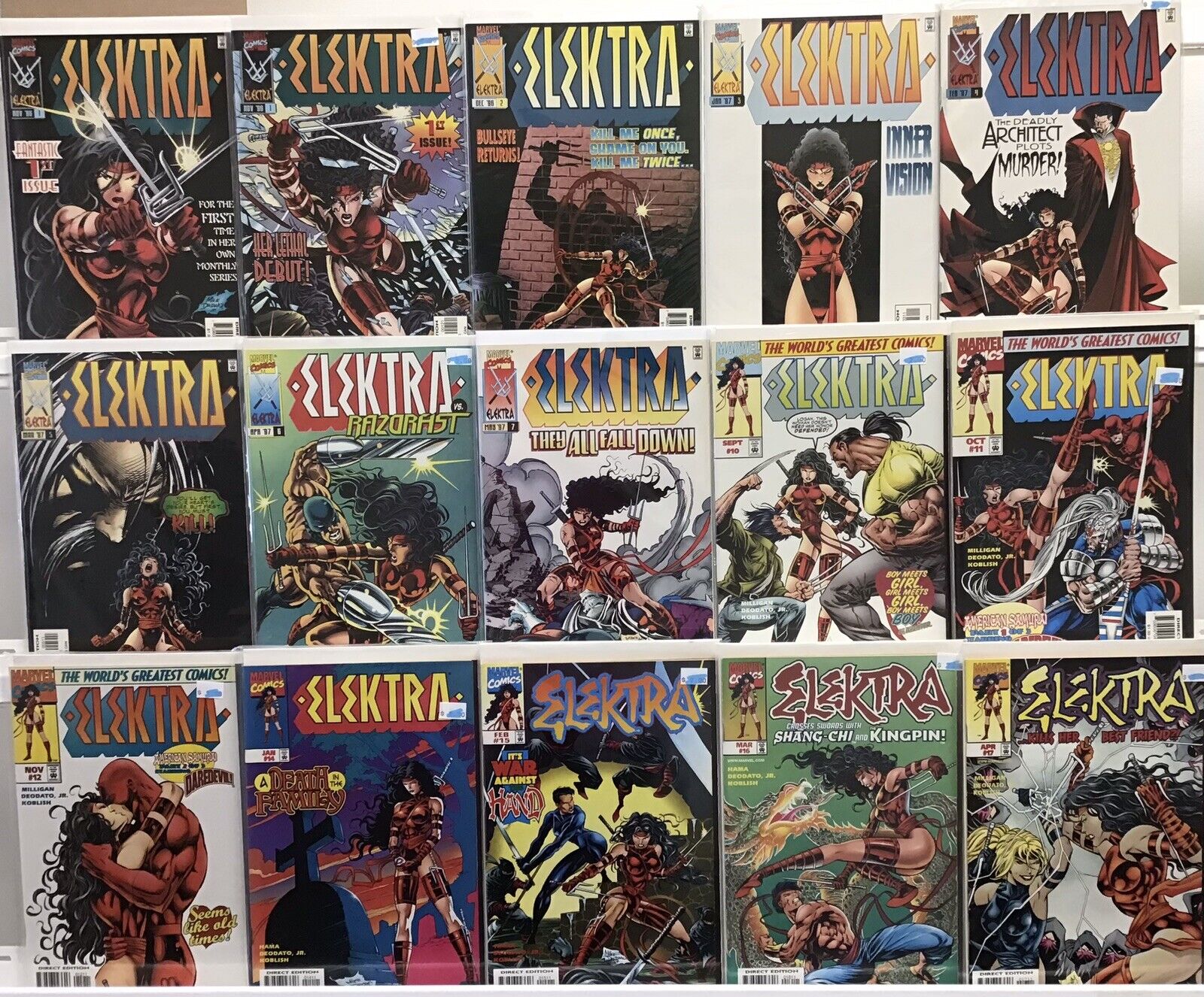Marvel Comics - ELEKTRA- 2nd Series - Comic Book Lot Of 15