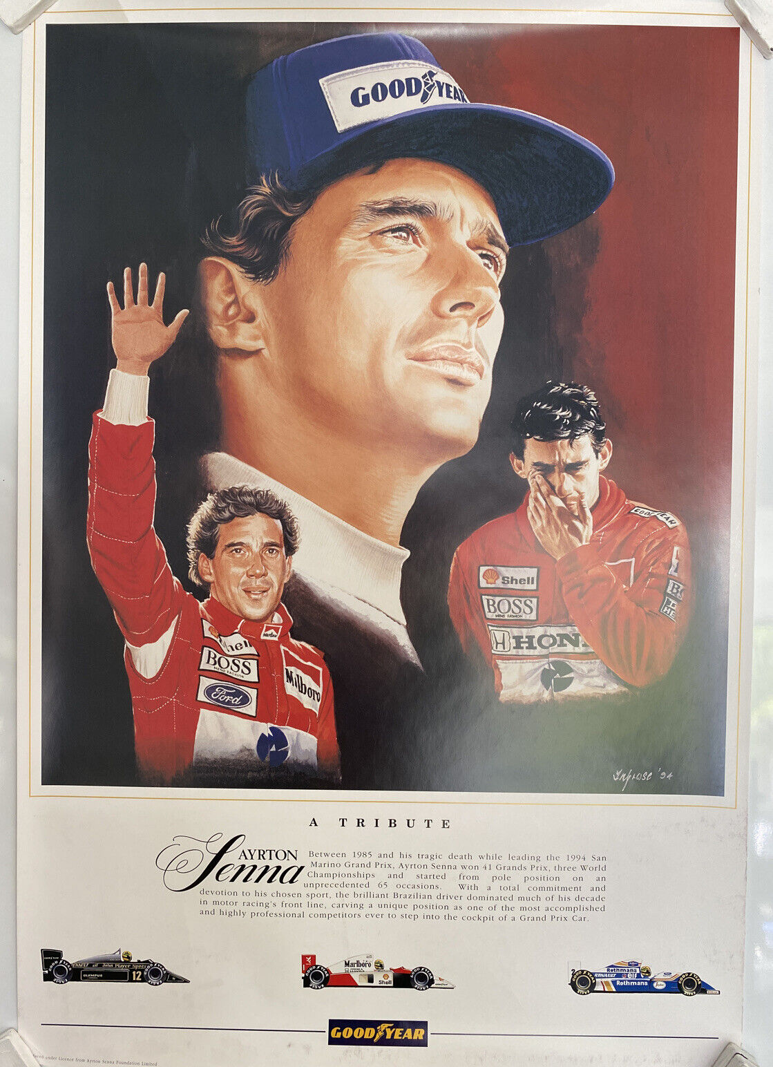 Goodyear Formula 1 Sutton Senna Tribute Poster, 28x18