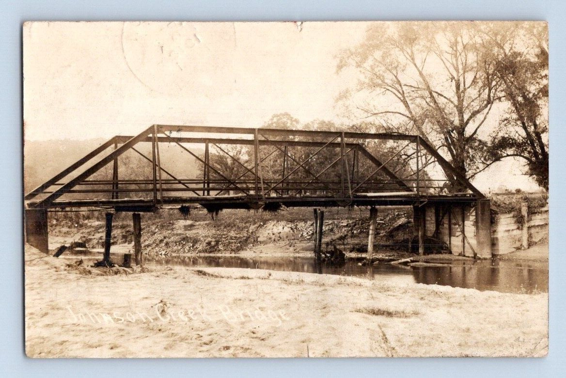 RPPC 1912. JOHNSON CREEK BRIDGE, ILLINOIS. POSTCARD. FF16