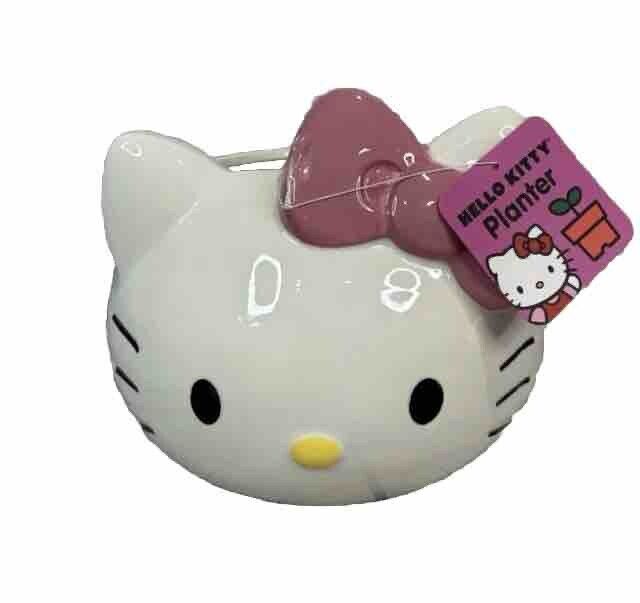 Hello Kitty Large Ceramic Planter Hand Painted New