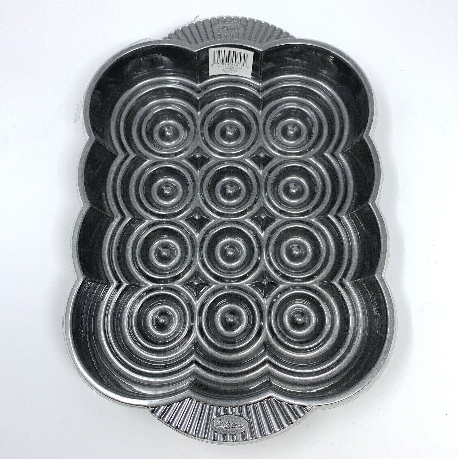 WILTON Dimensions Cast Aluminum Decorative Circles Pan 10 Cup Rectangular