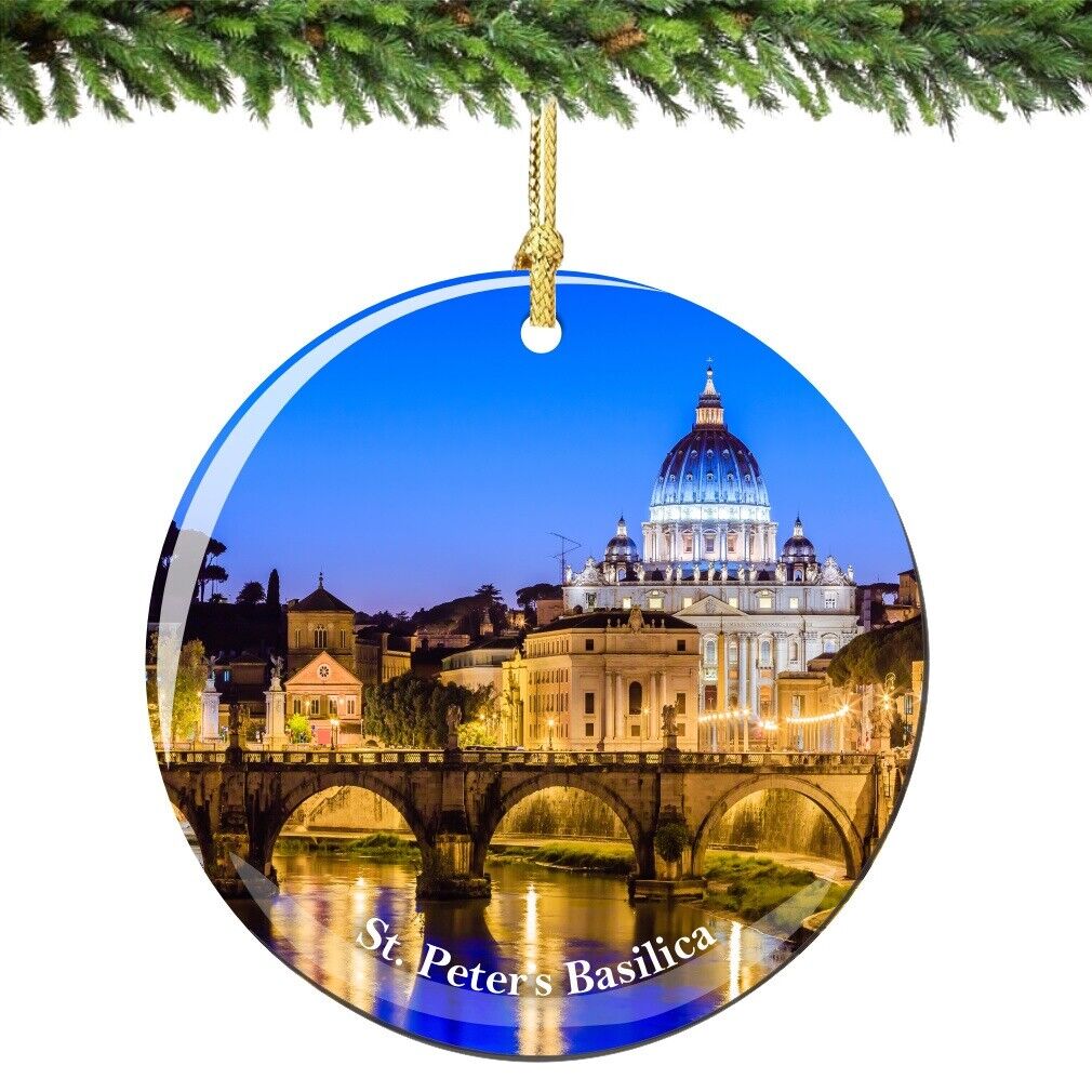 St Peter's Basilica Porcelain Ornament - Vatican City Christmas Souvenir Gift
