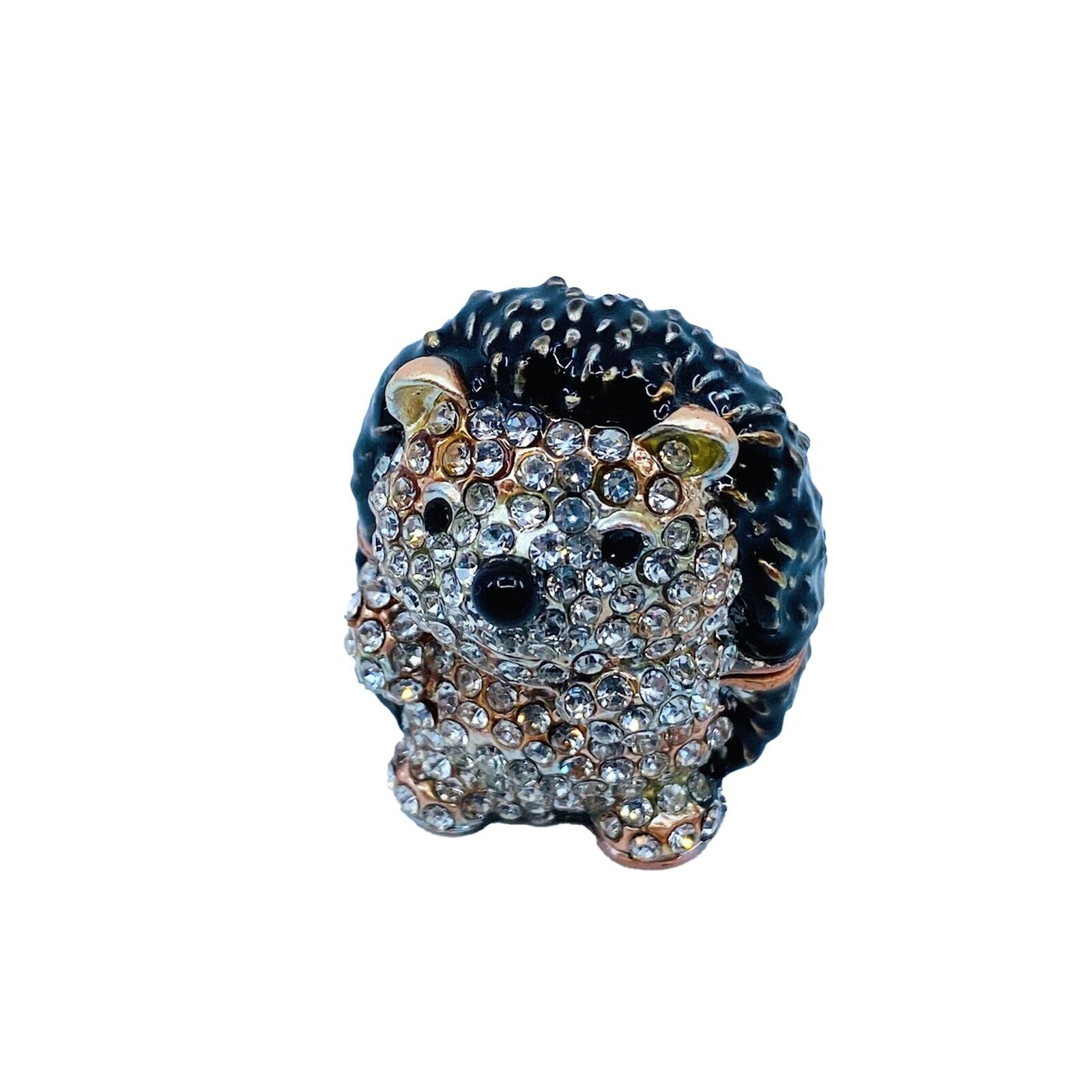 Kubla Craft Bejeweled Enameled Trinket Box: Hedgehog Box, Item# 3309