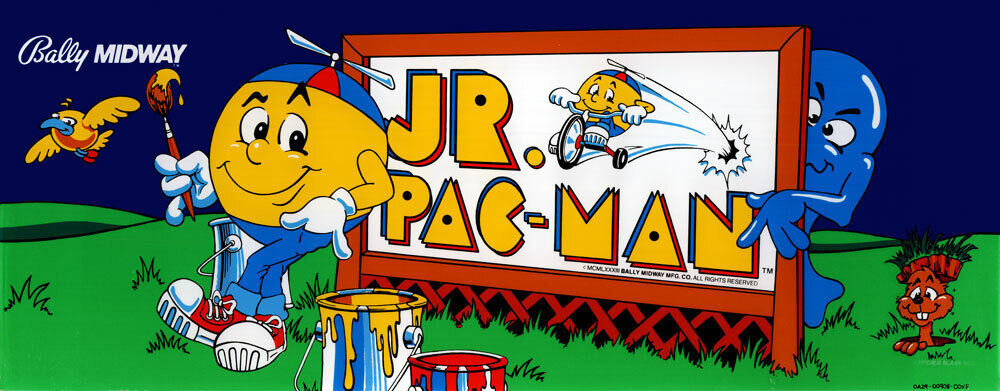Jr. Pac-man (Pacman) Arcade Marquee