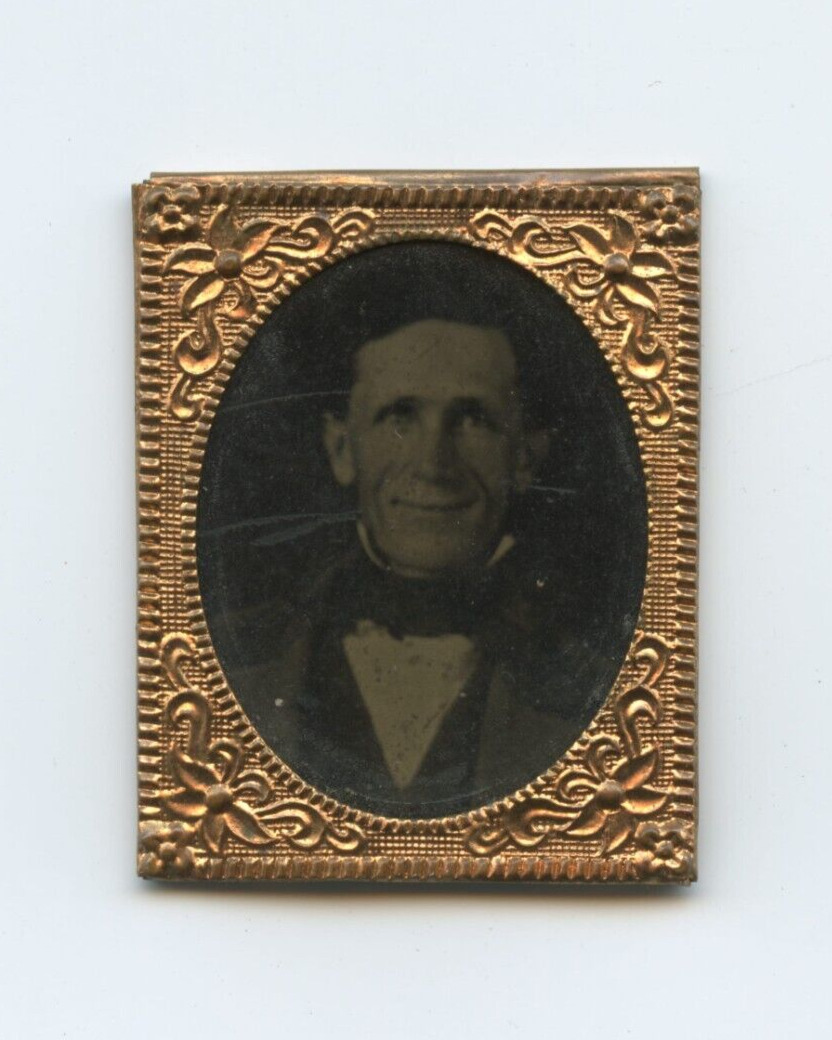 Antique Mini Gem Tintype Circa 1860s Photo Of Man a (Joseph Smith Doppelgänger)