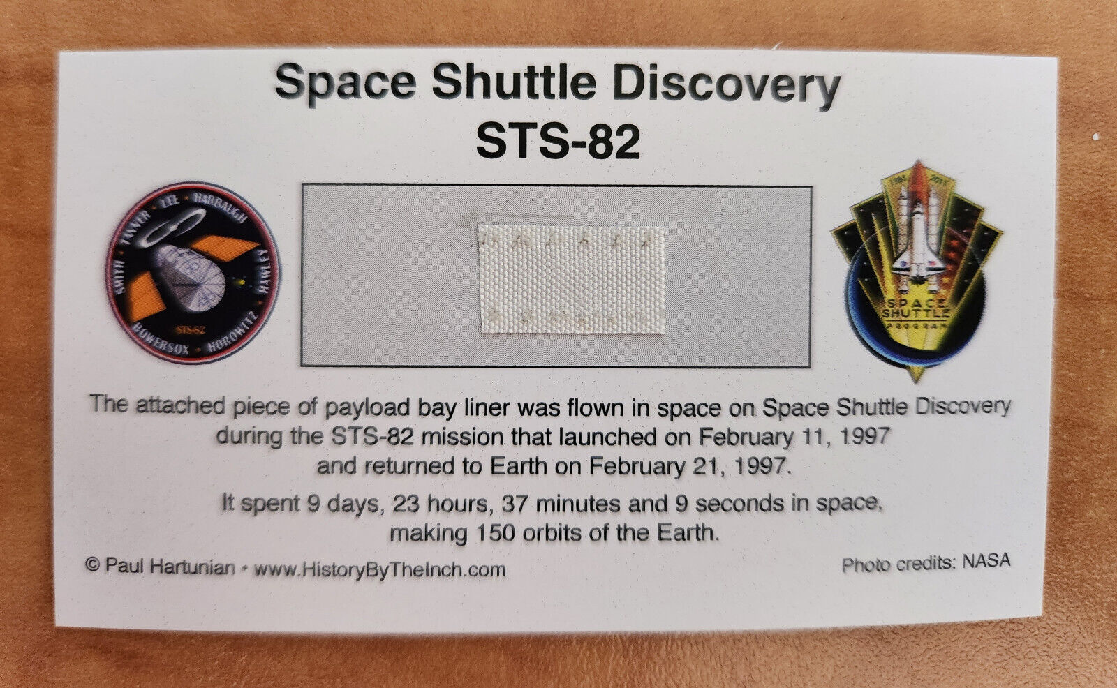 Own a Genuine Piece of Flown Space Shuttle Discovery STS-82 Only $19.95