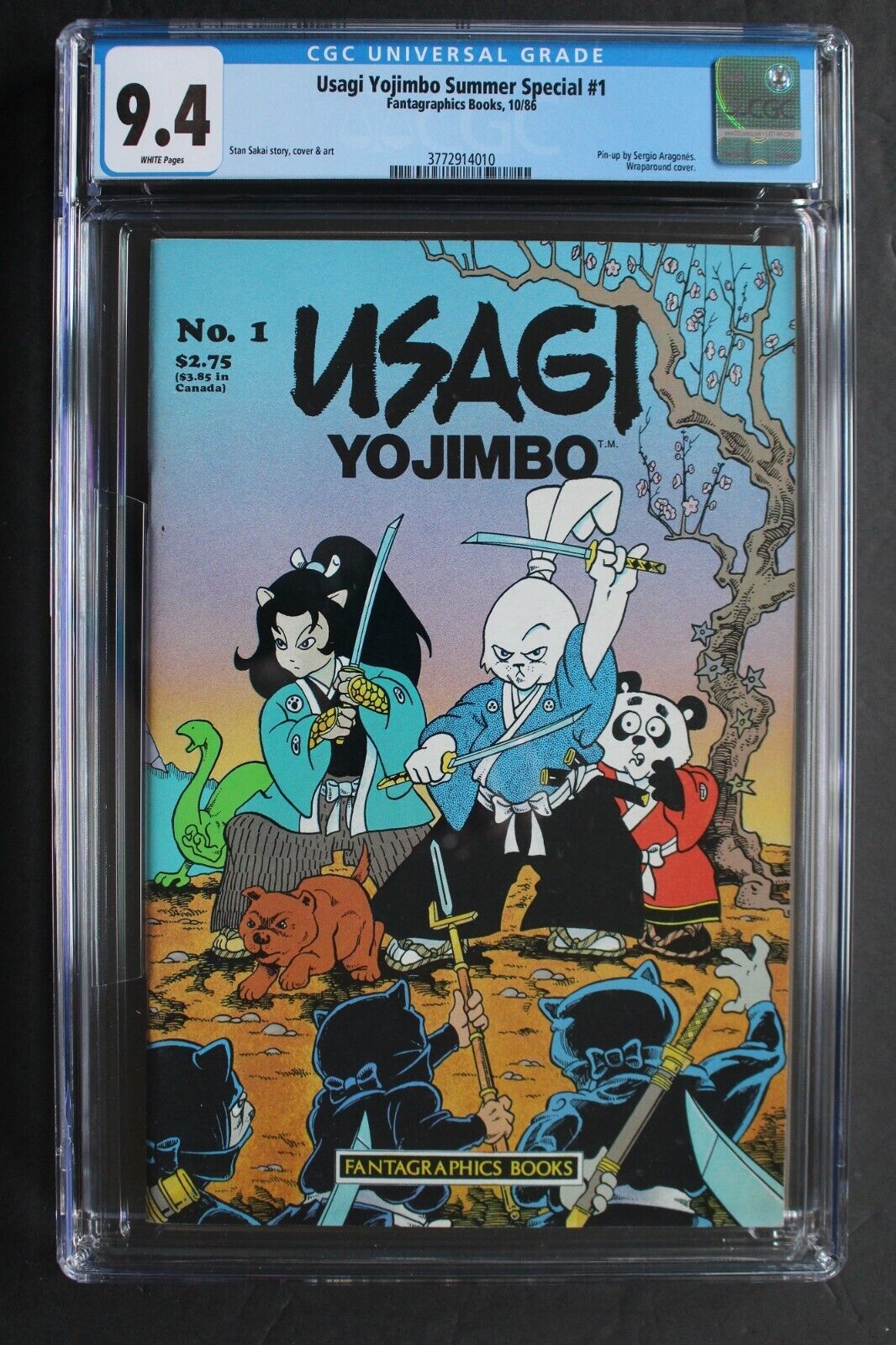 Usagi Yojimbo Summer Special 1 1st Nekohana Ashiyubi 1986 ALBEDO 2,3,4-r CGC 9.4