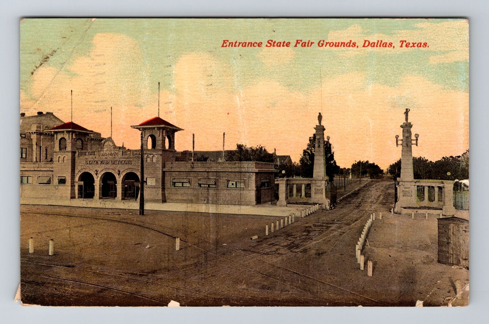 Dallas TX-Texas, Entrance State Fair Grounds, c1912 Antique Vintage Postcard