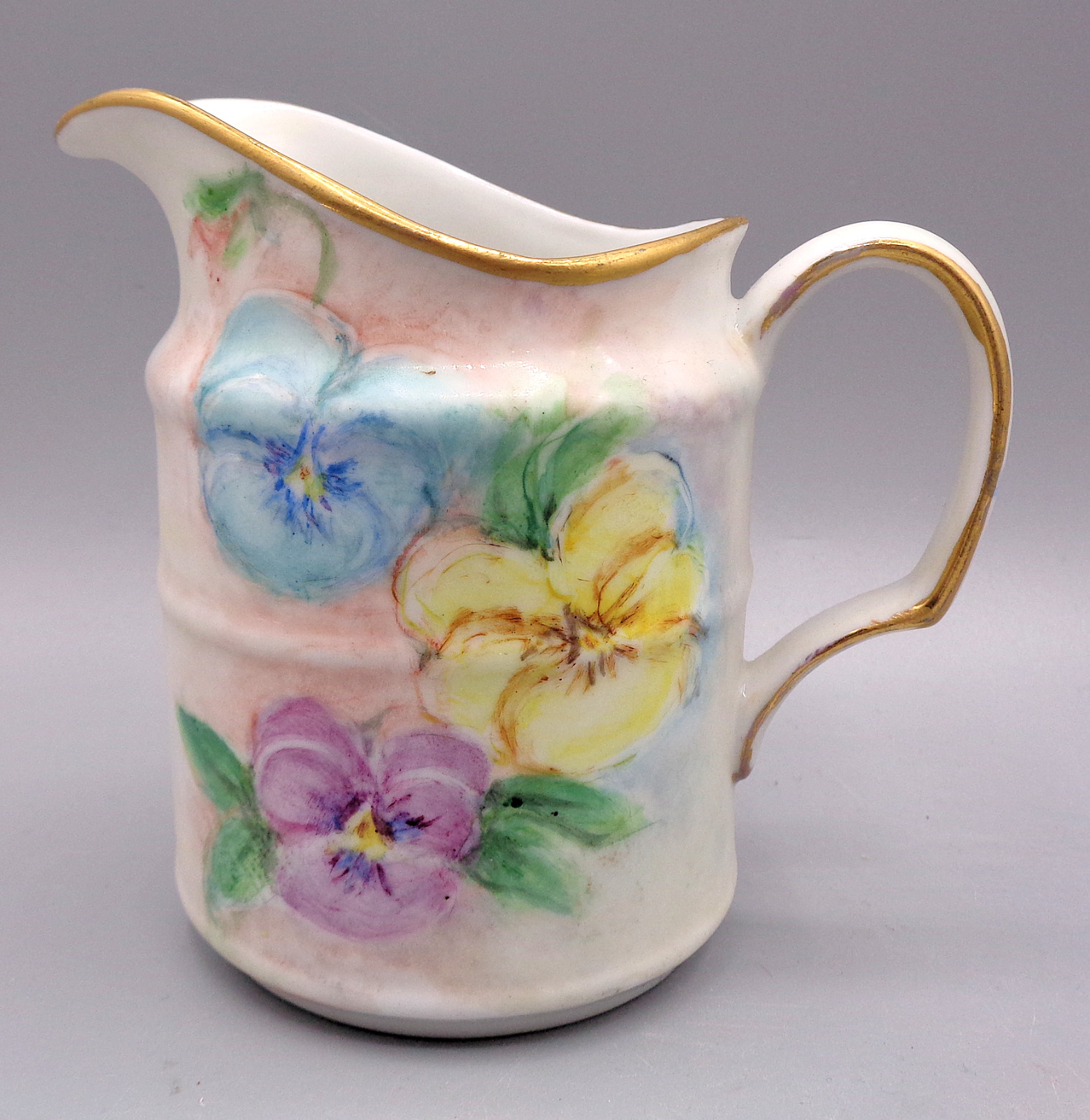 Vintage Porcelain Floral Flower Hand Painted Creamer