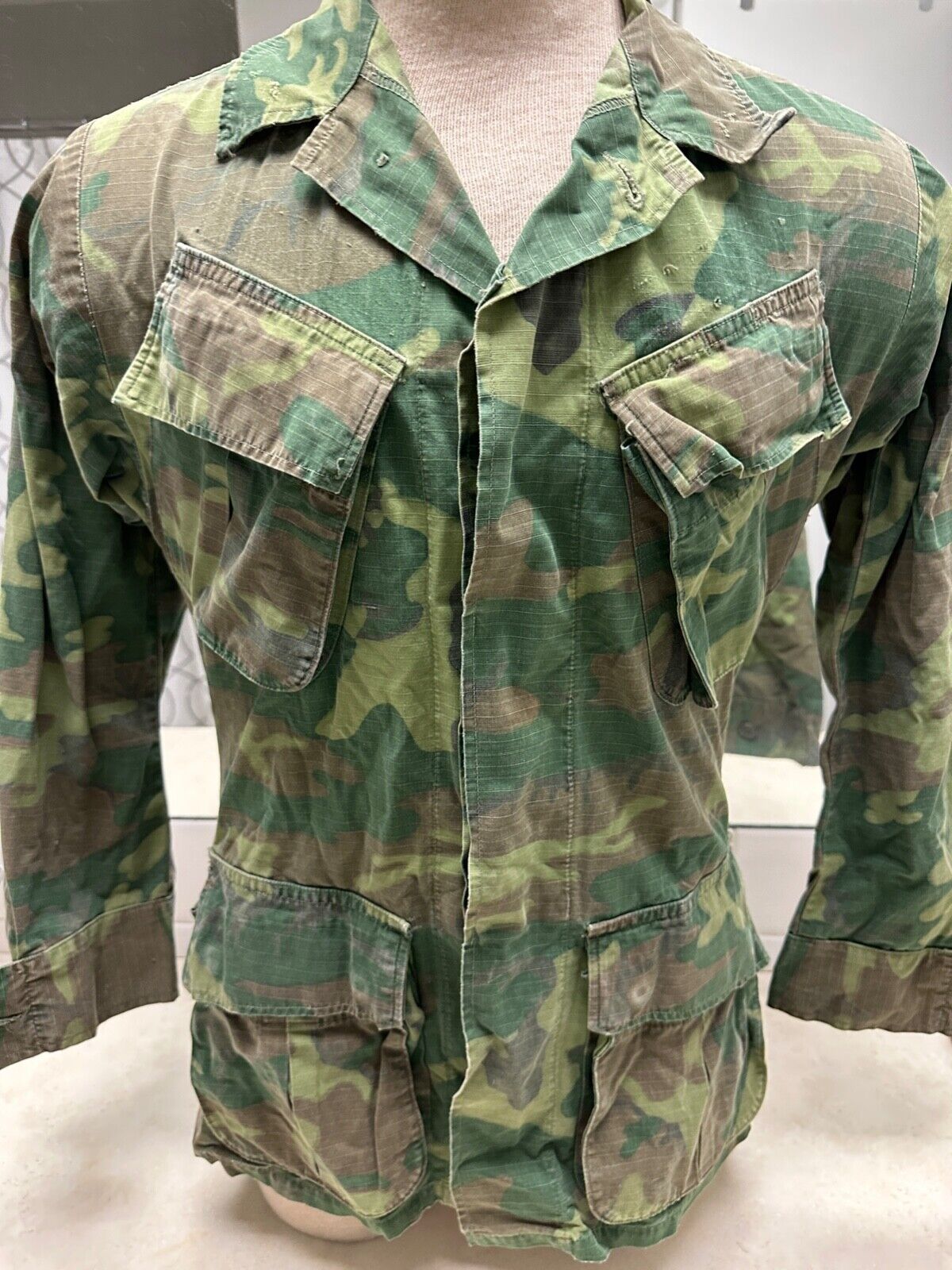 1969 US Military Army ERDL Camouflage Cotton Man\'s Coat - Sixe X Small