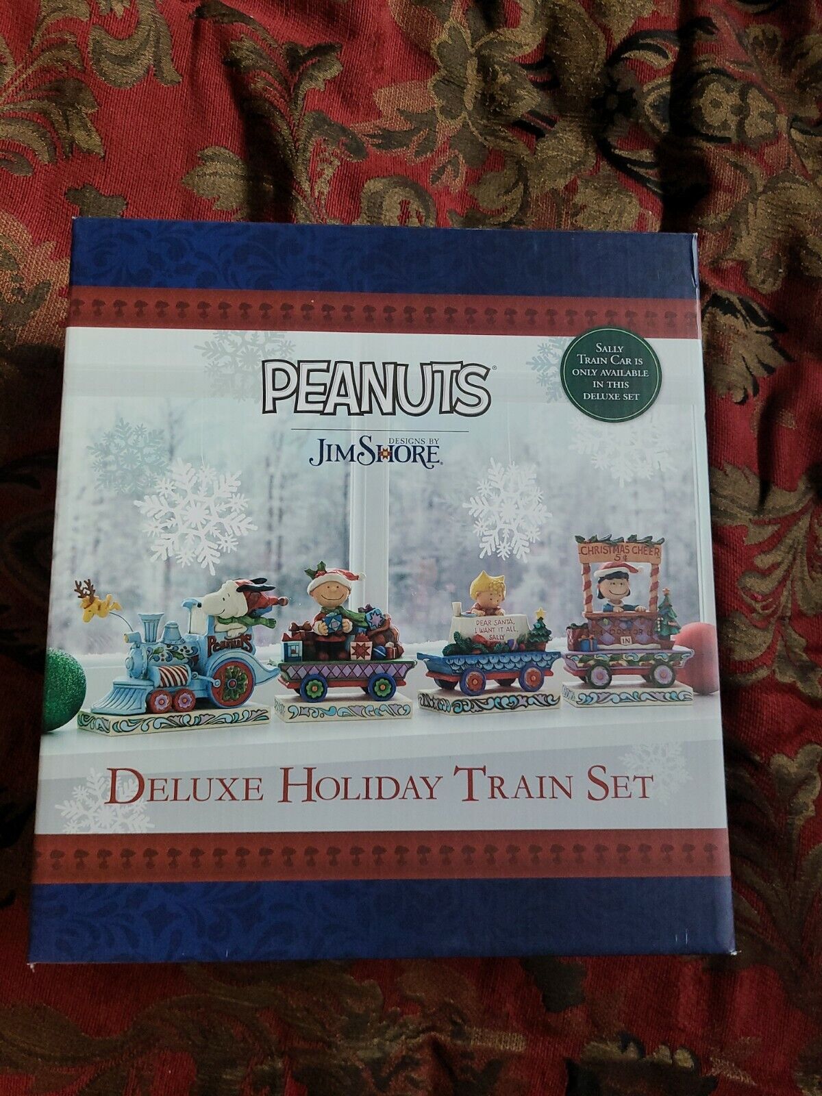 Jim Shore Deluxe Holiday Train Set Peanuts NIB 6002332 Enesco Snoopy with Sally