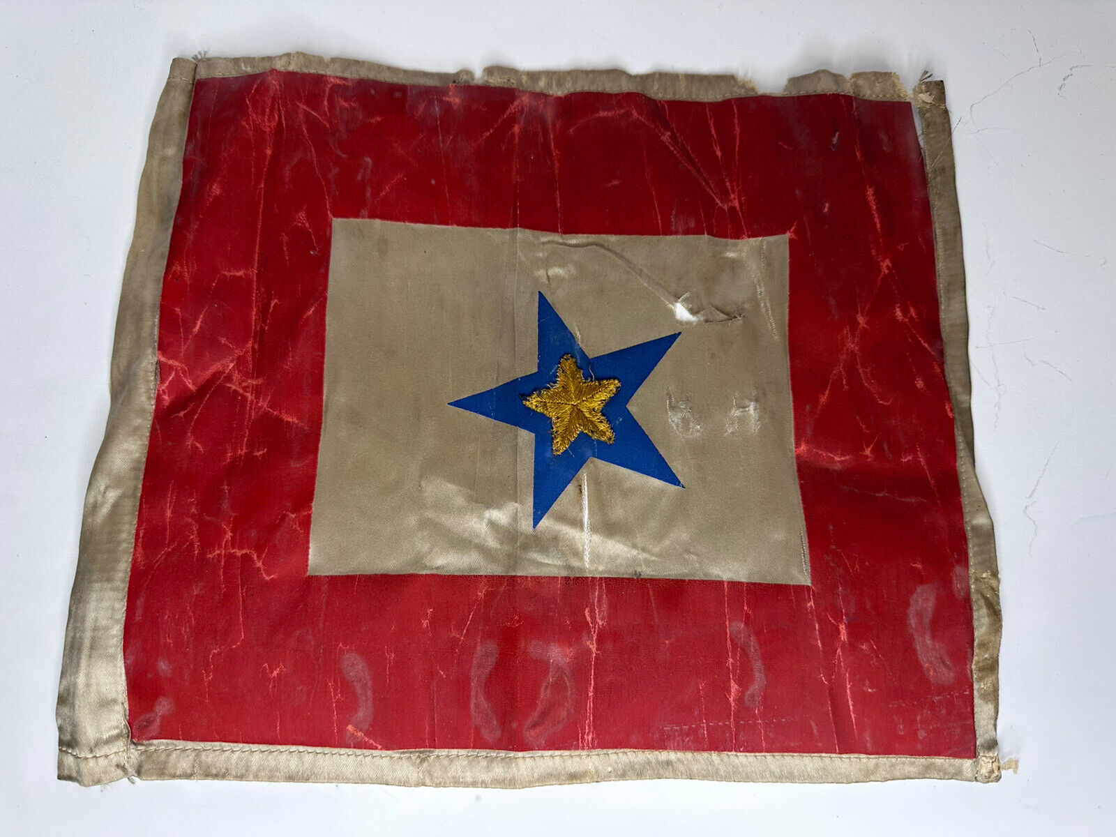Original WW1 Gold Star Mother Window Banner: One Gold Star A Symbol of Sacrifice