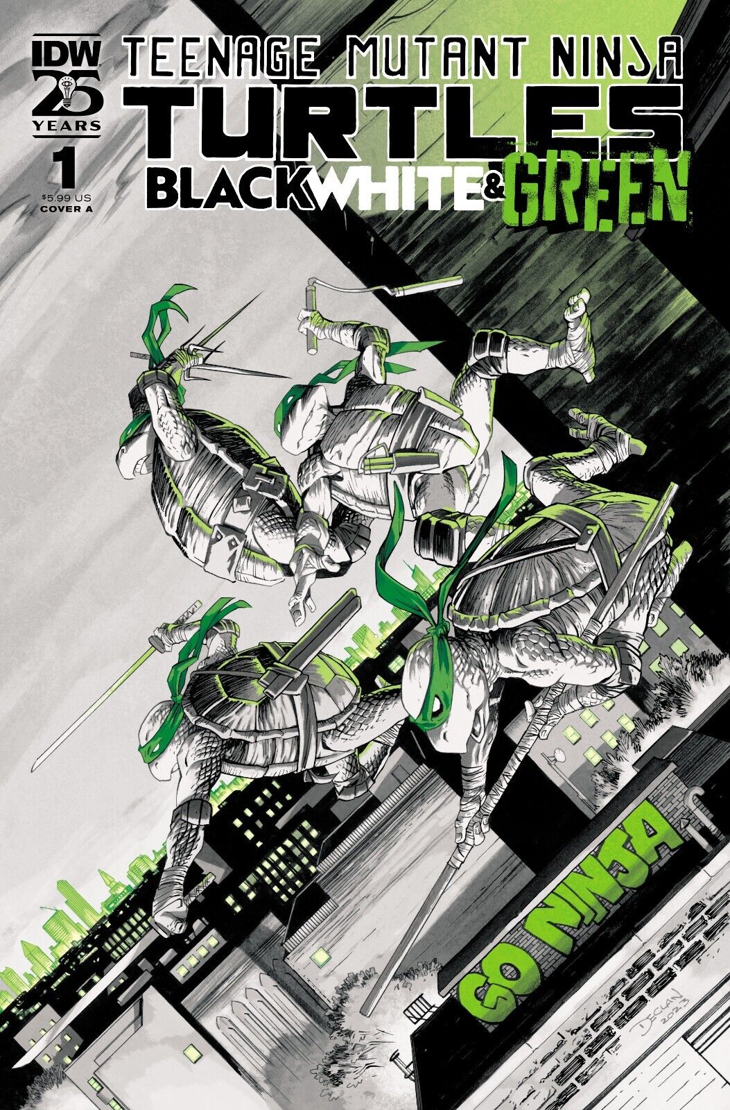 TMNT: Black White & Green (2024) 1 2 Variants | IDW Publishing | COVER SELECT