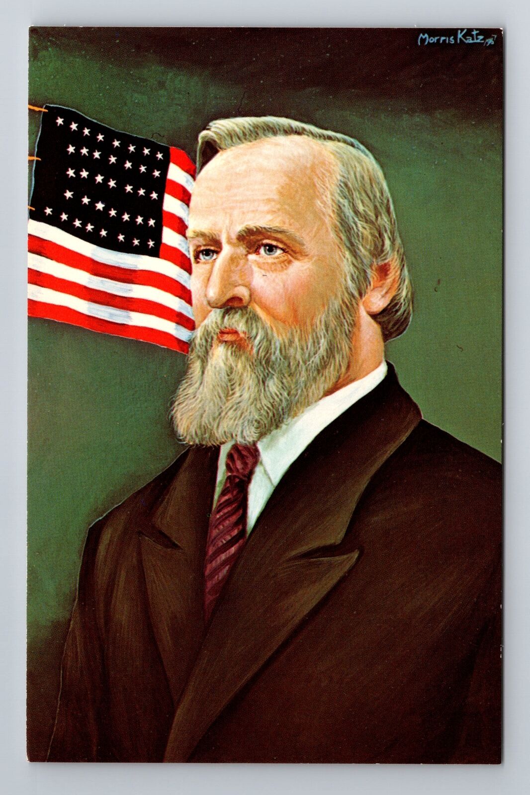 President Rutherford Birchard Hayes, Portrait, People, Vintage Souvenir Postcard