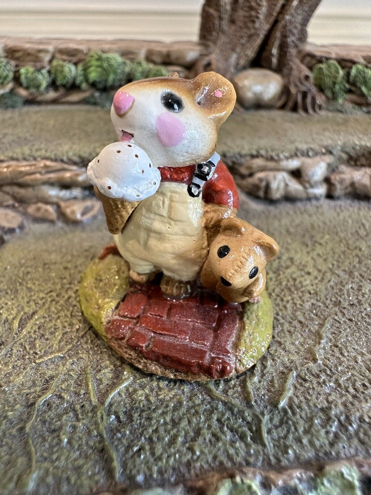 Wee Forest Folk M-100 Mousey’s Cone Summer Time Fun Mouse Eating Ice Cream Box