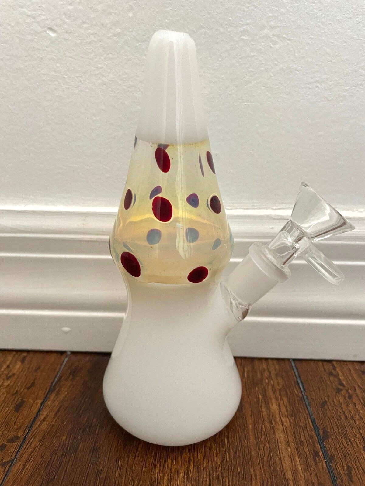 6” Premium Glass Water Pipe Art White Lava Lamp 14mm