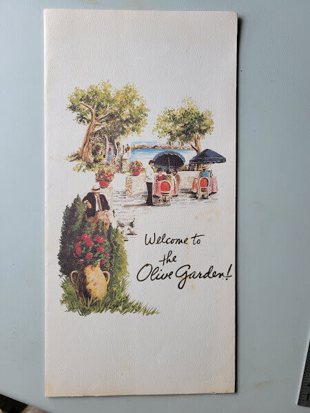 1989 Olive Garden Menu Original