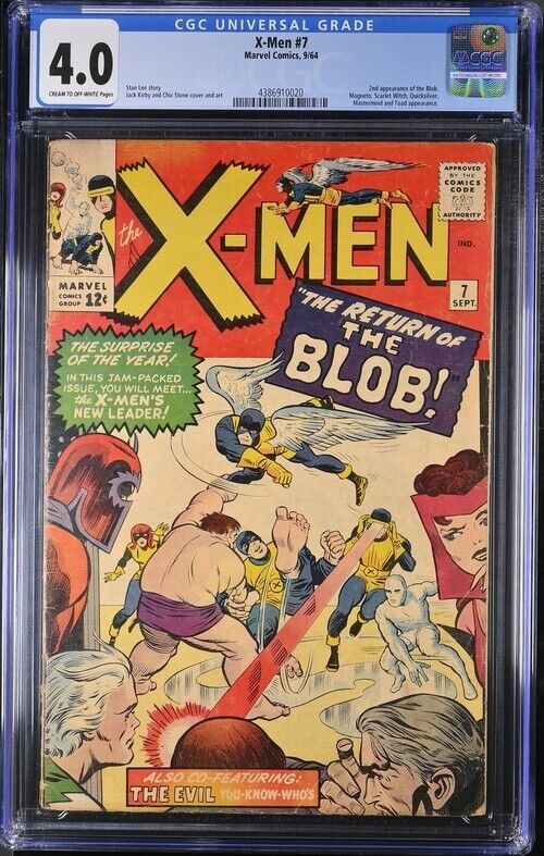 X-Men 7 CGC 4.0 2nd Appearance of The Blob Jack Kirby Cover & Art 1964