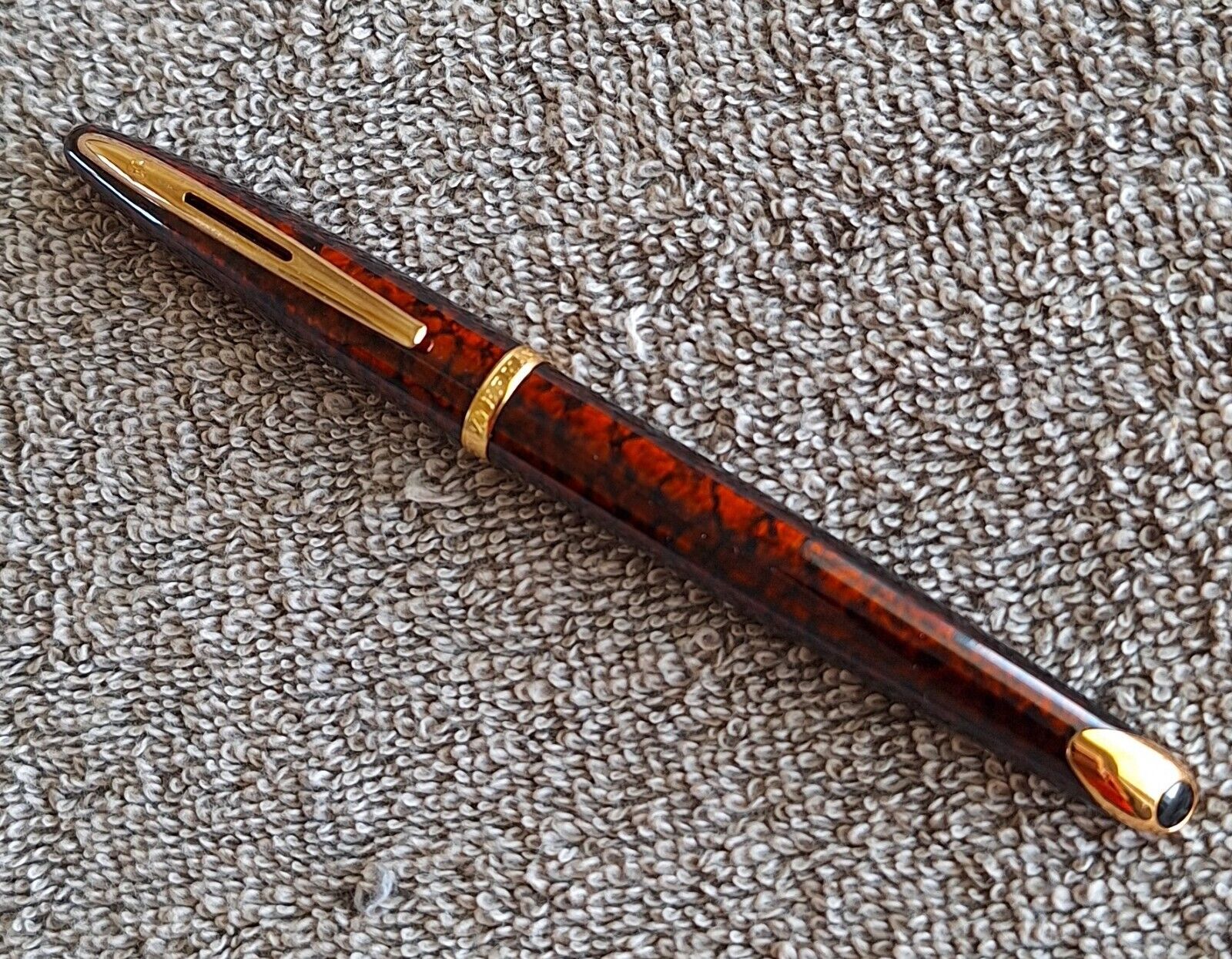 Waterman Carene Fountain Pen Marine Amber Shimmer, Medium 18K Nib Gold Trim
