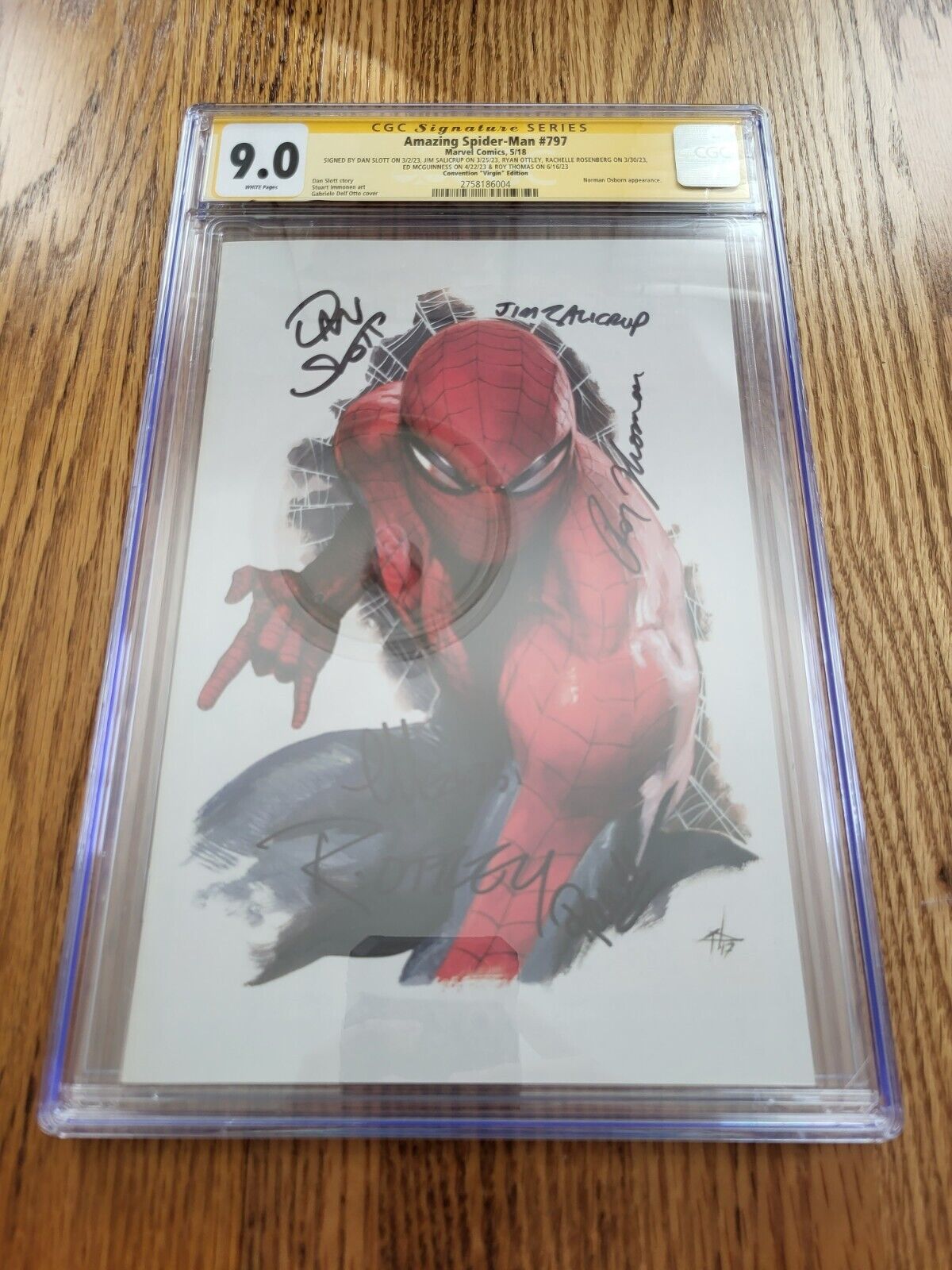 Marvel Amazing Spider-Man #797 - 9.0 CGC w/ 6 Signatures - Del'Otto Virgin