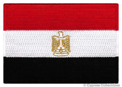 EGYPT FLAG PATCH EGYPTIAN ARAB embroidered iron-on MIDDLE EAST EMBLEM BANNER new