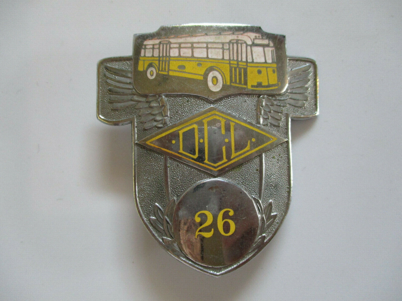 vintage 1940\'s OCl Oklahoma Bus Driver Hat Cap Badge Pin