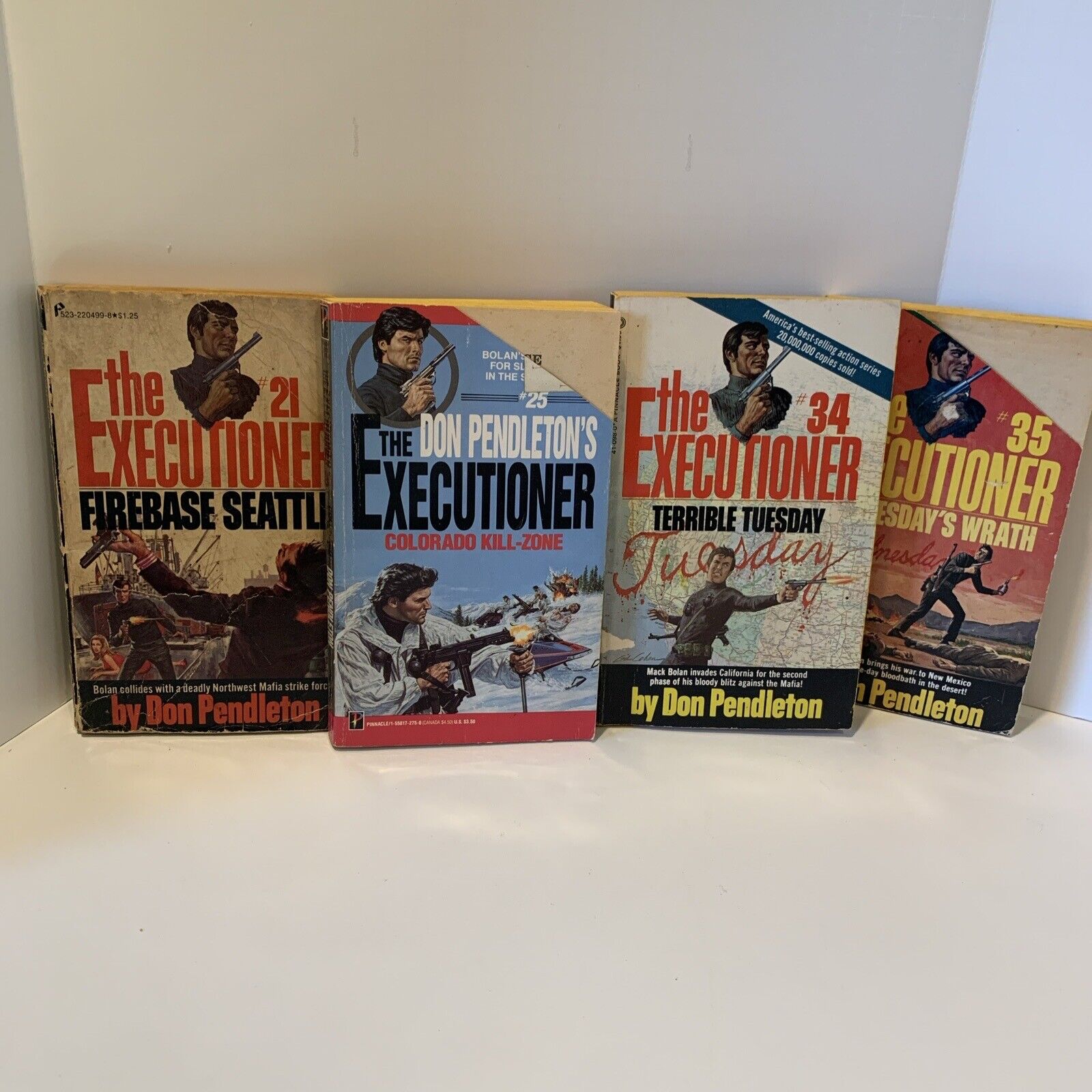 Four Don Pendletons Softcovers The Executioner #21,25,34, And 35. 