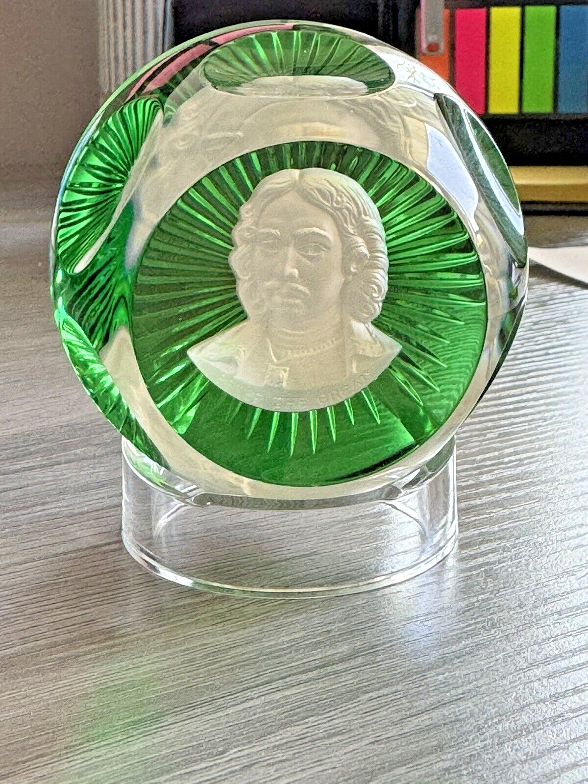RARE Peter the Great 1977 Baccarat Franklin Mint Crystal Paper Weight