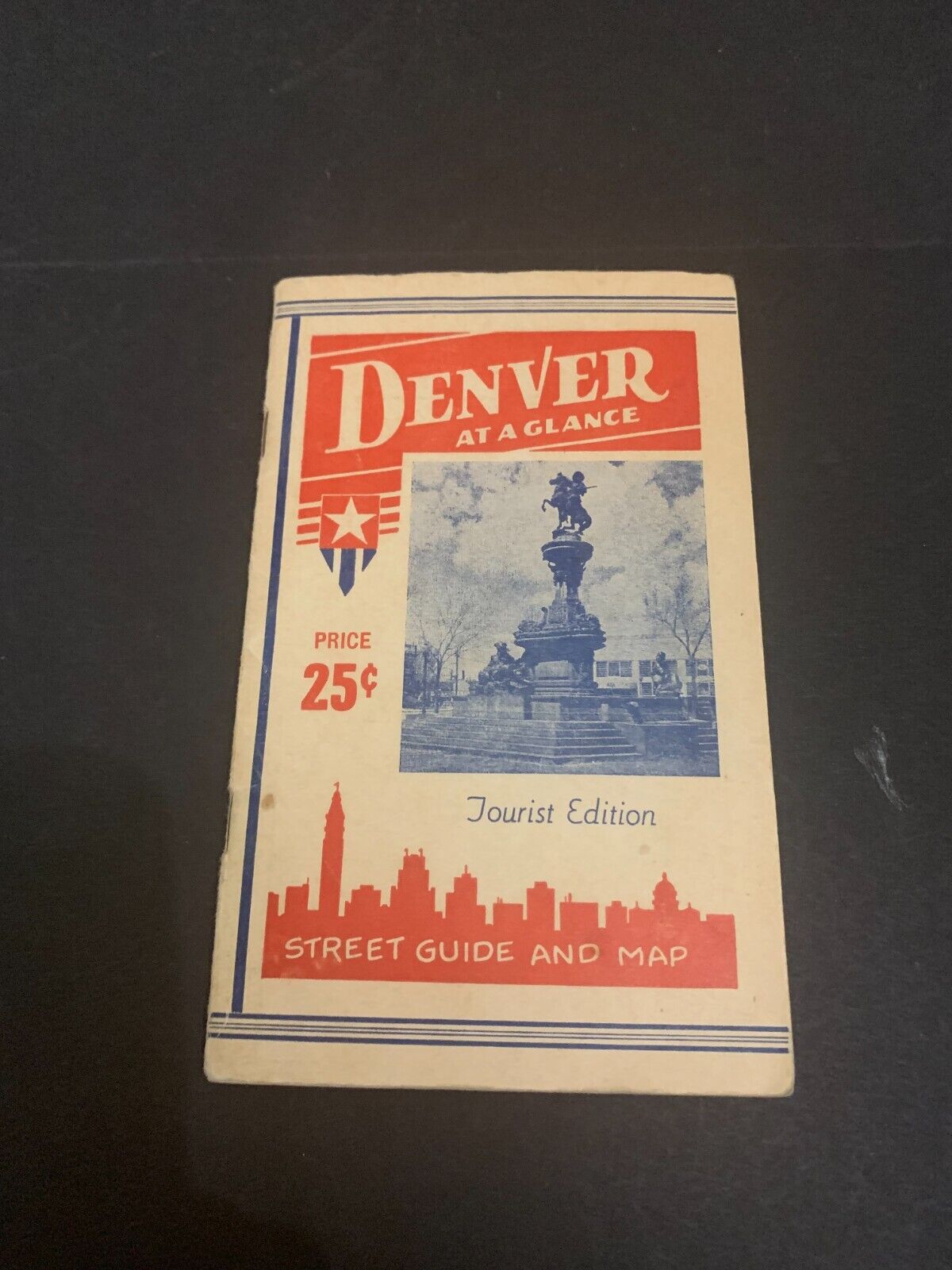 c.1930's-40's Denver Colorado At A Glance Street Guide and Map Tourist Edition