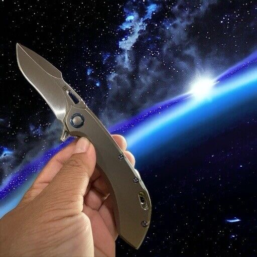 Olamic Cutlery Wayfarer 247 Titanium Knife Folder Satin Blade USA Made