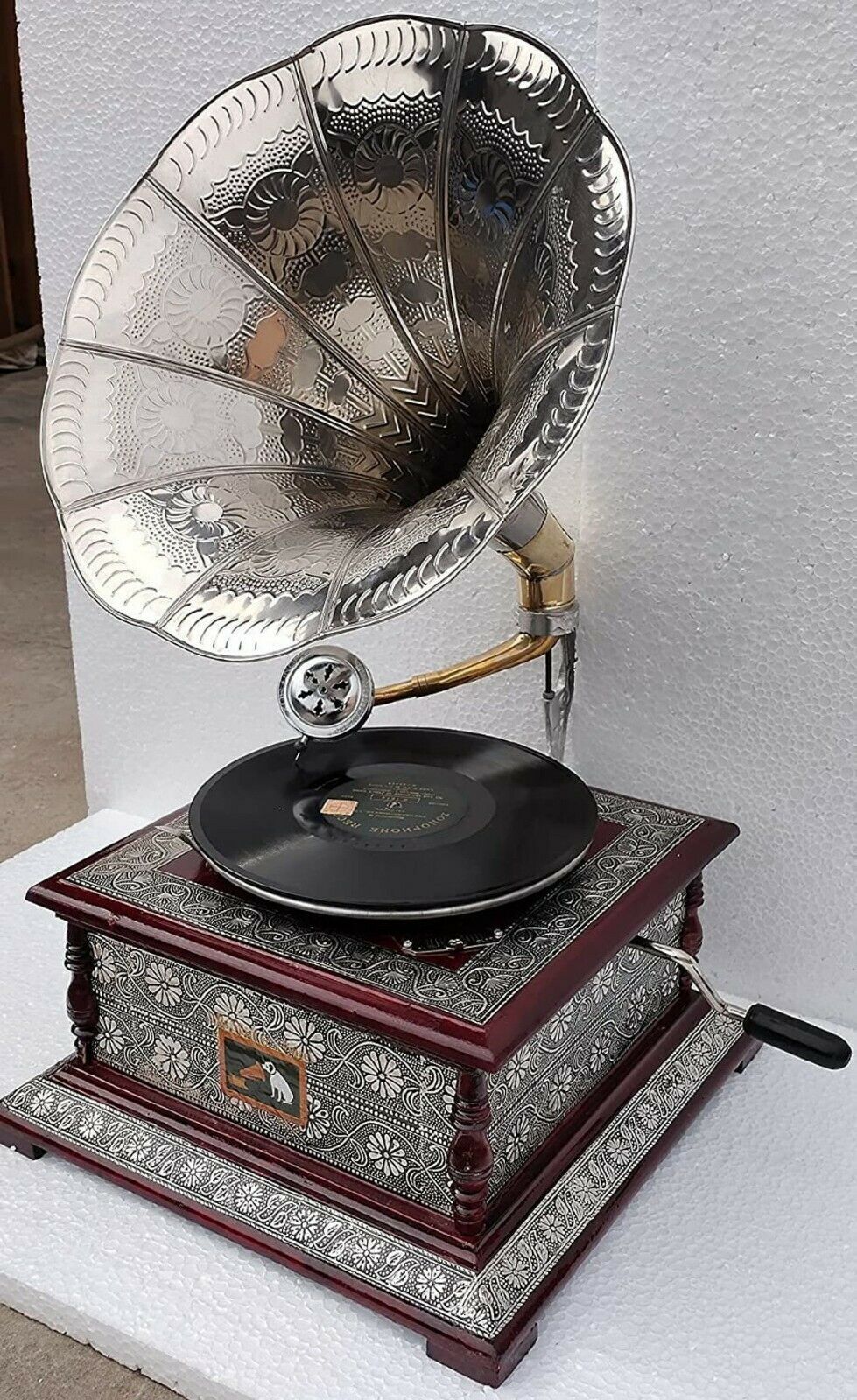 Antique look HMV Gramophone Fully Working ,Antique Design Phonograph win-up reco