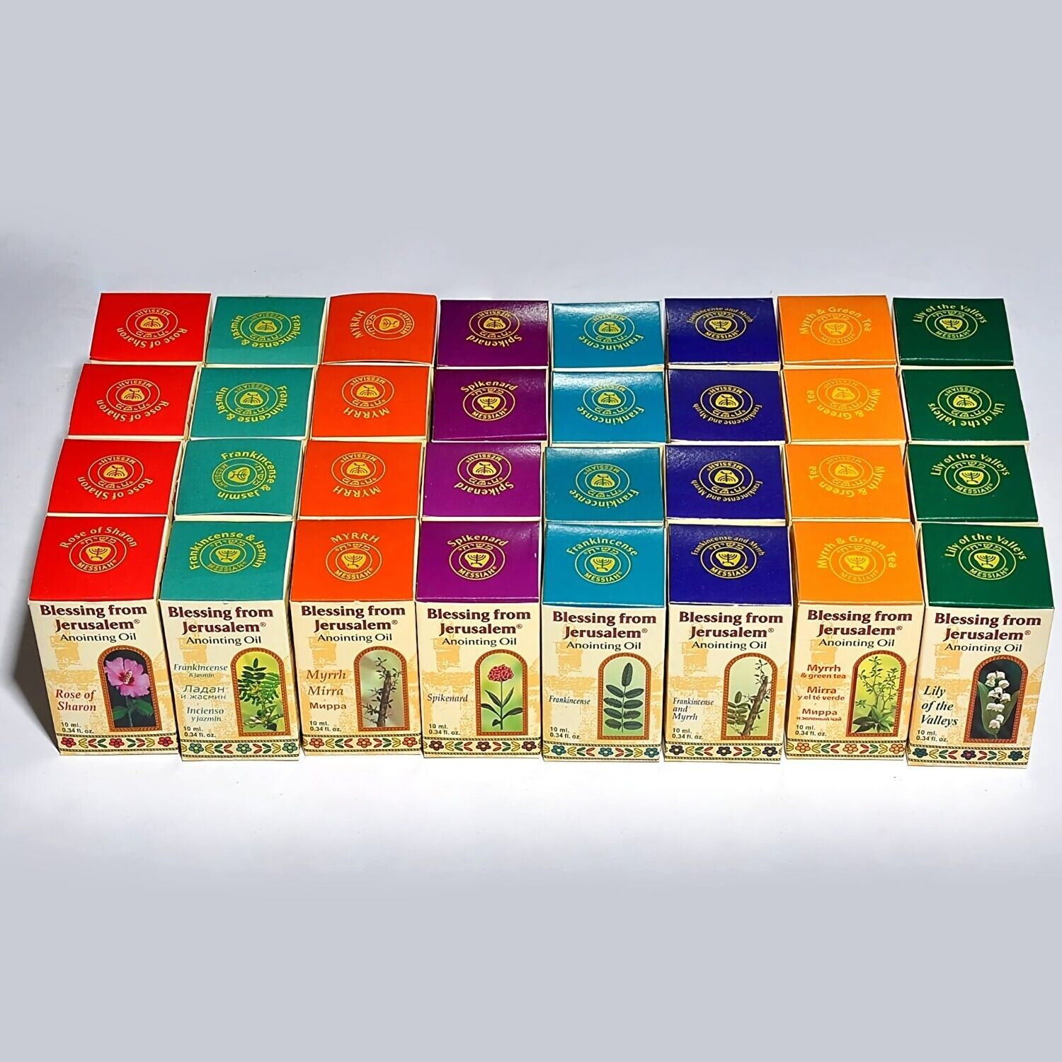 Lot of 32 x Mix Anointing Oils 12 ml - 0.4 oz. from The Holyland (32 Bottles)