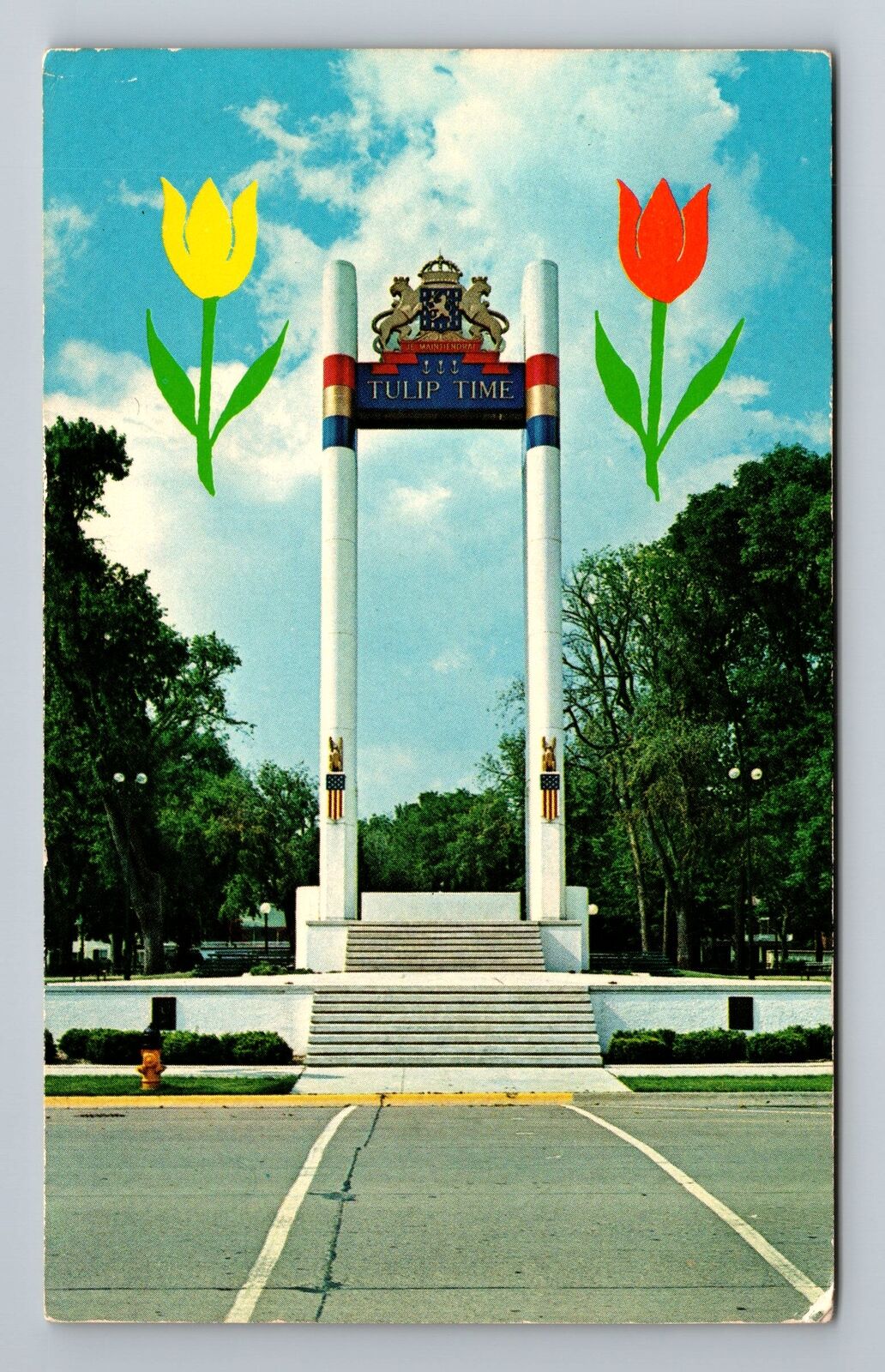 IA-Iowa, Tulip Time, Scenic Exterior View Sign, Vintage Postcard