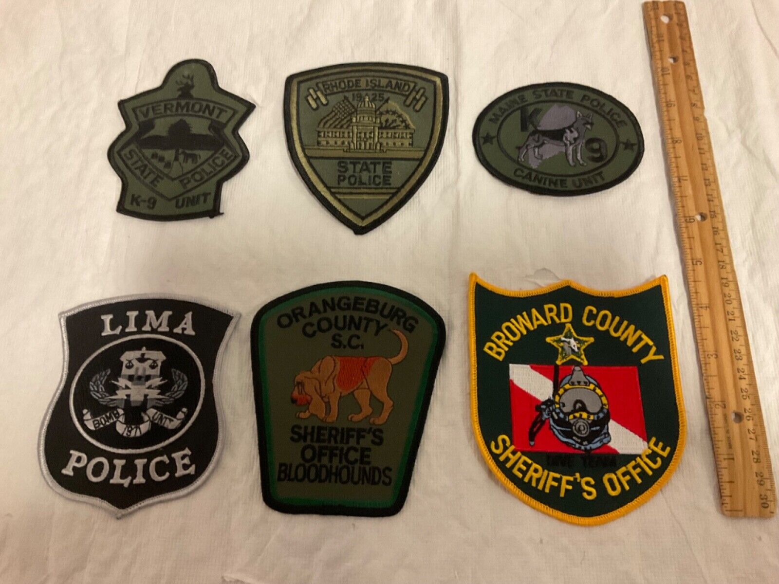 Police ,Sheriff’s  collectors patch set various states 6 pieces full size new