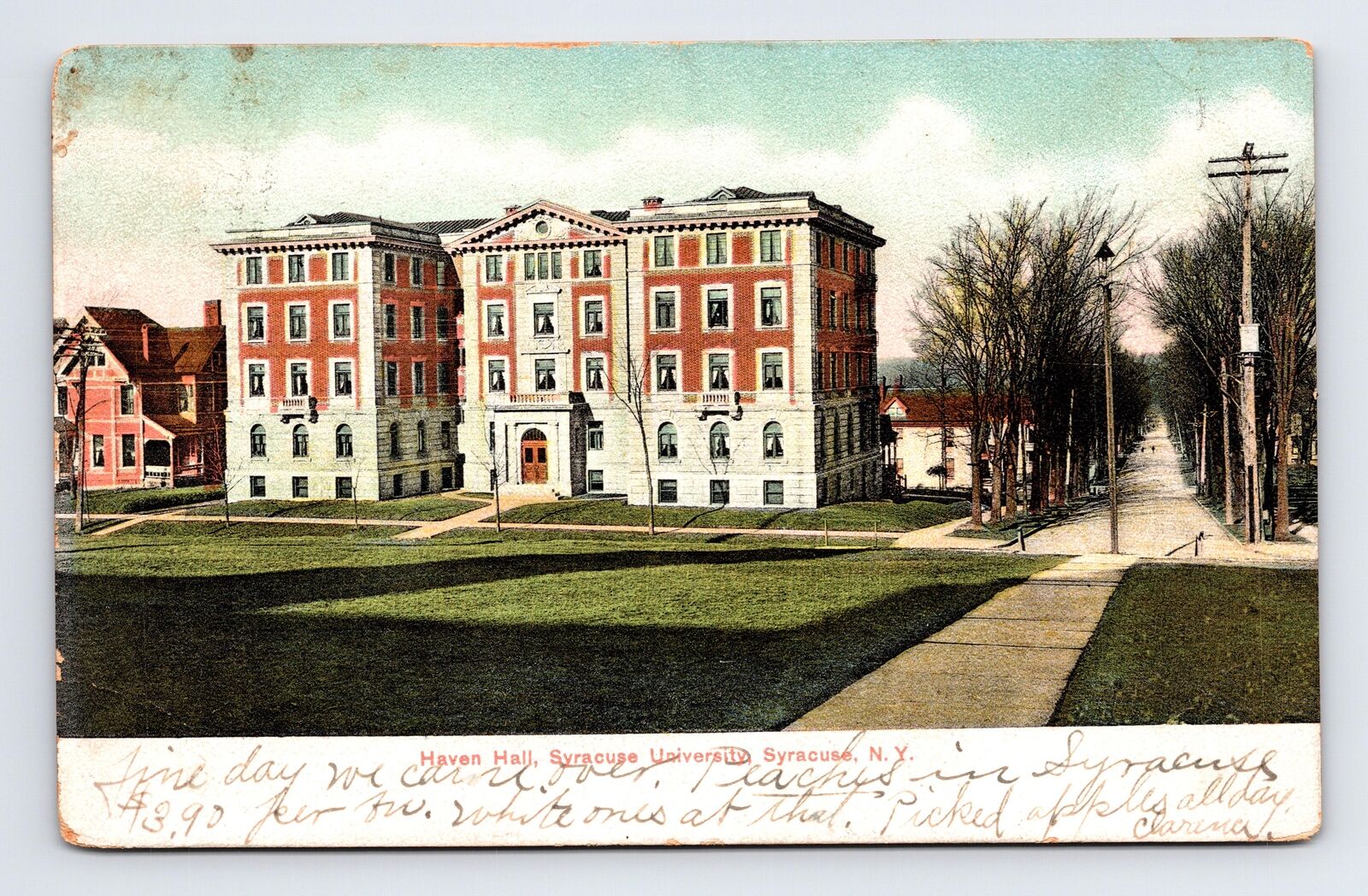 c1907 UDB Postcard Syracuse NY New York University Haven Hall