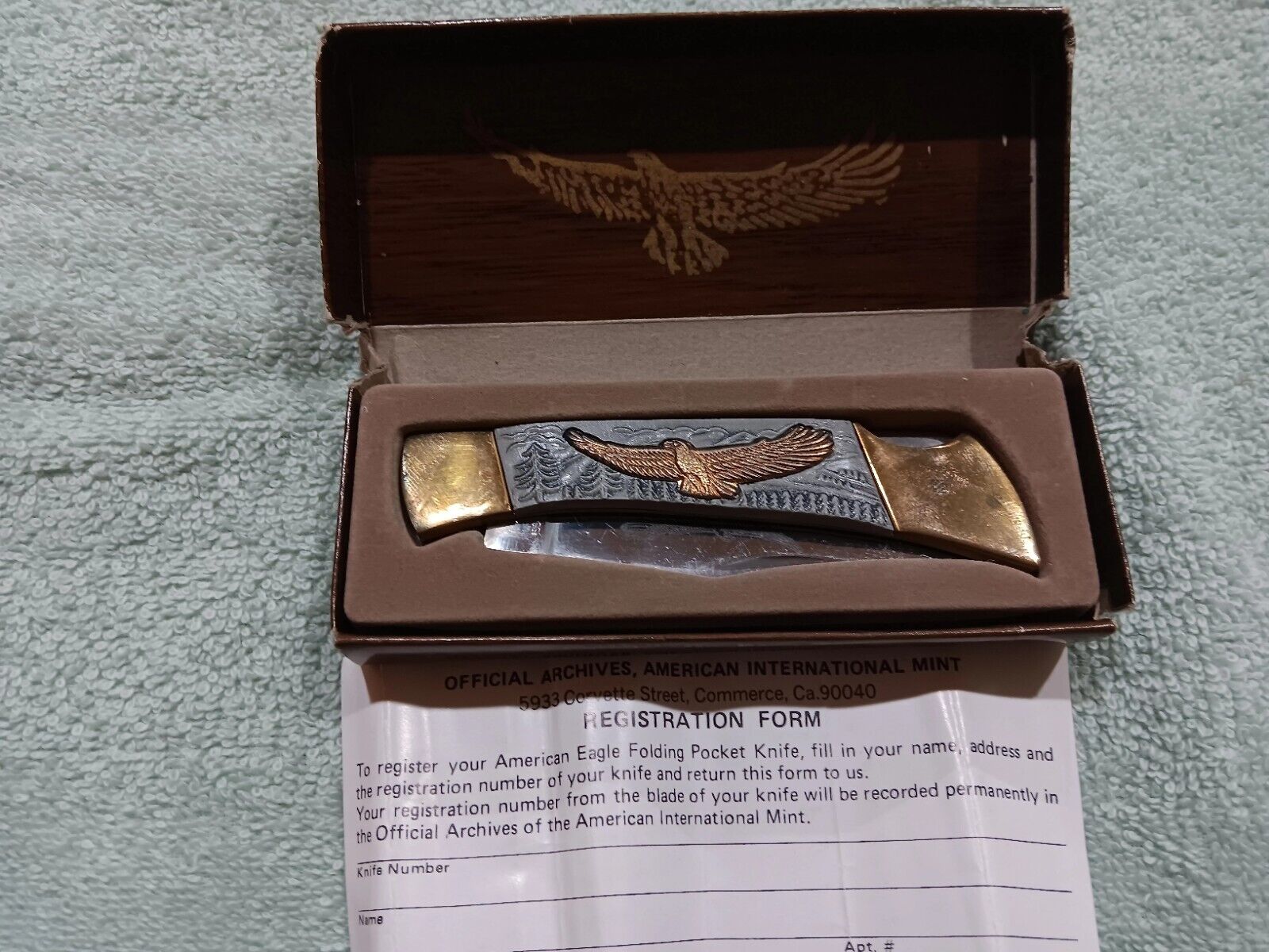 Vintage American Eagle Folding Lockback Knife....1980\'s never used