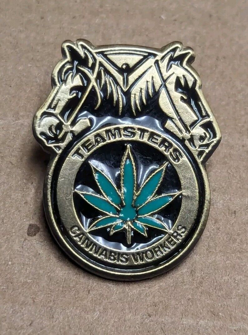 Cannabis Workers Teamsters Union Lapel Pin Marijuana Leaf 